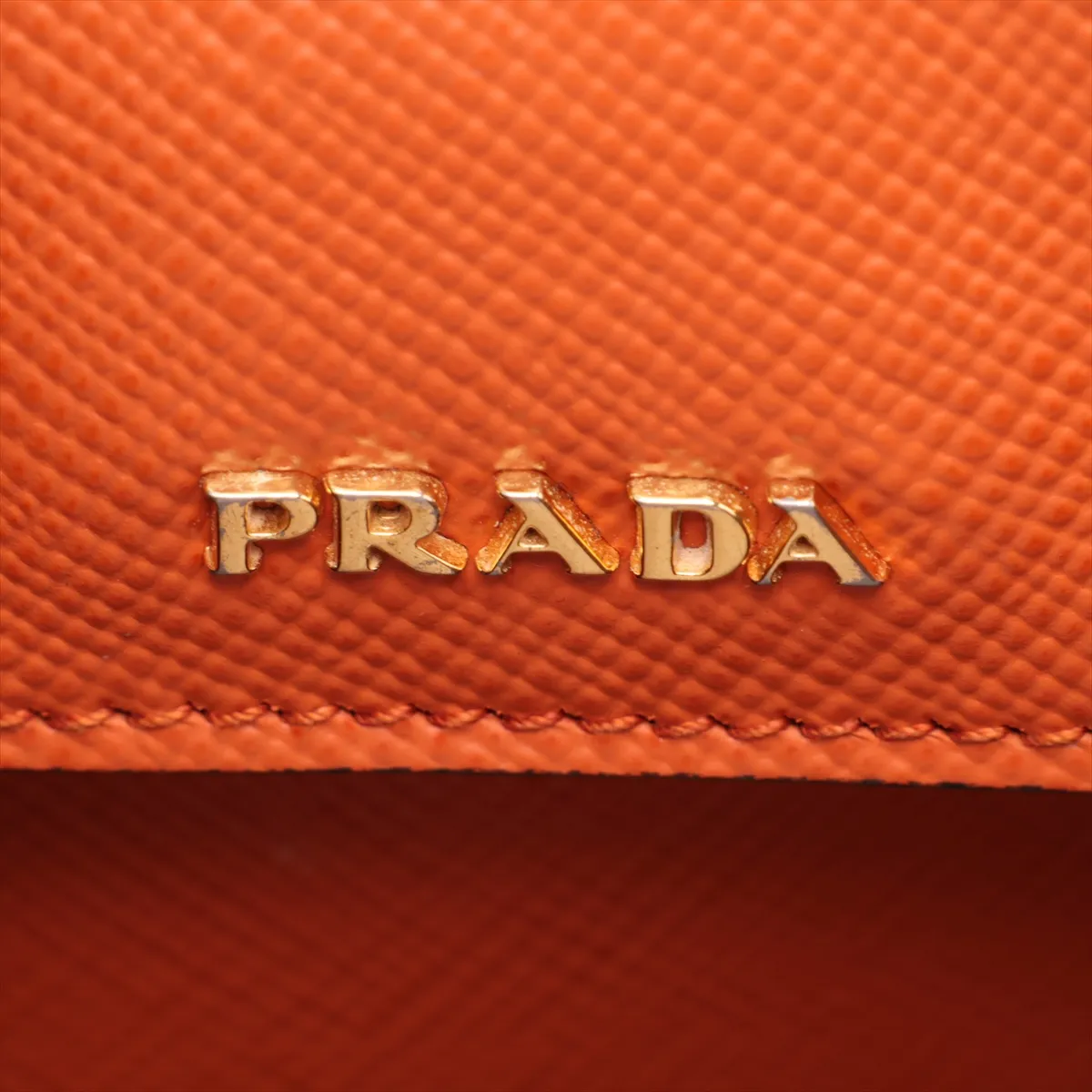 Saffiano Cuir Leather 2-Way Handbag, Orange — view 11