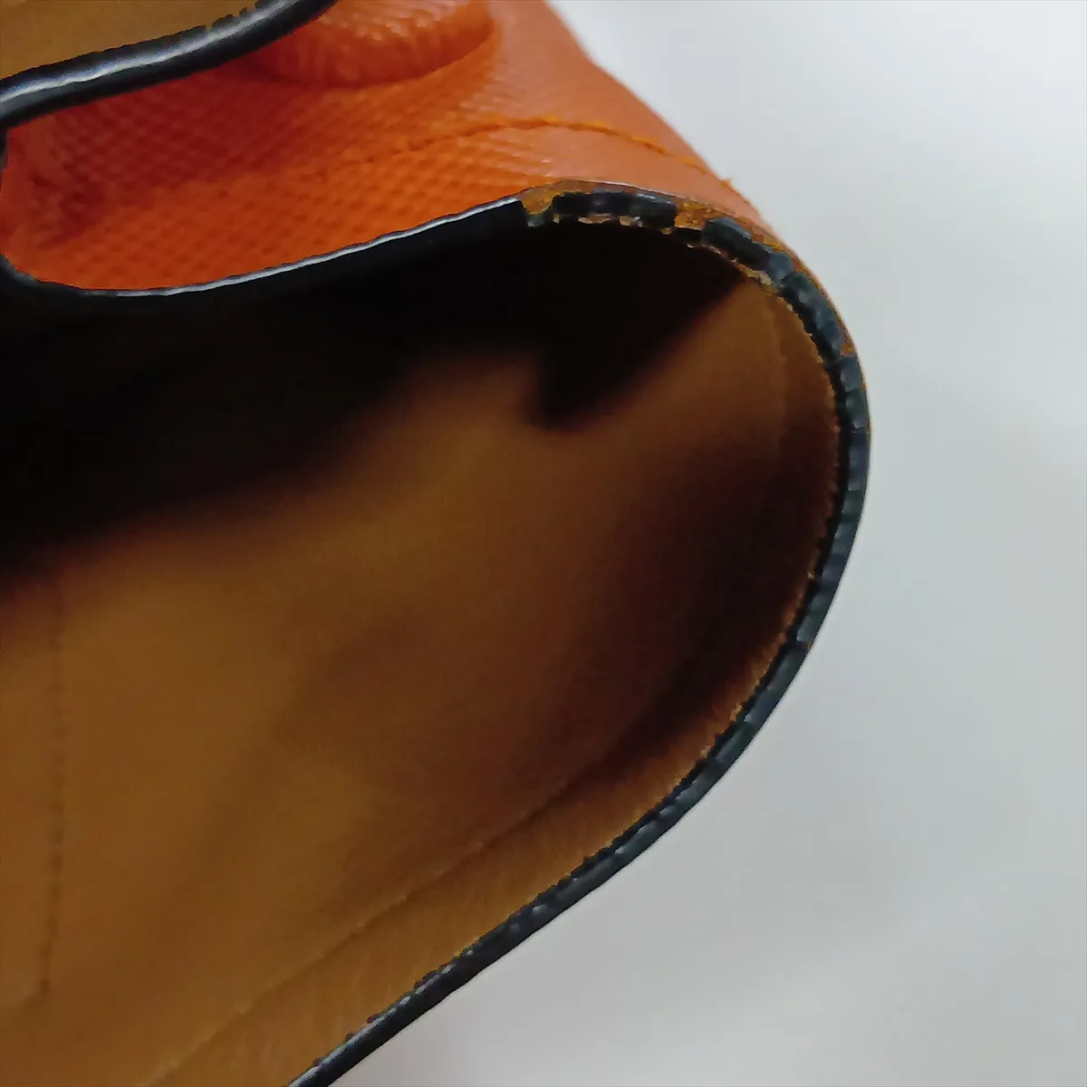 Saffiano Cuir Leather 2-Way Handbag, Orange — view 13