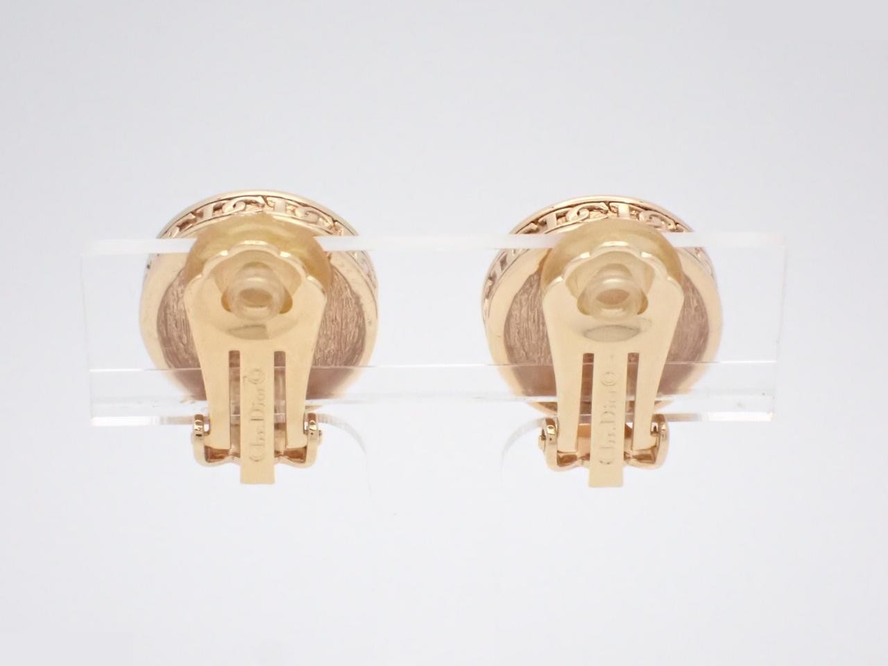 CD Logo Pearl Earrings — view 2