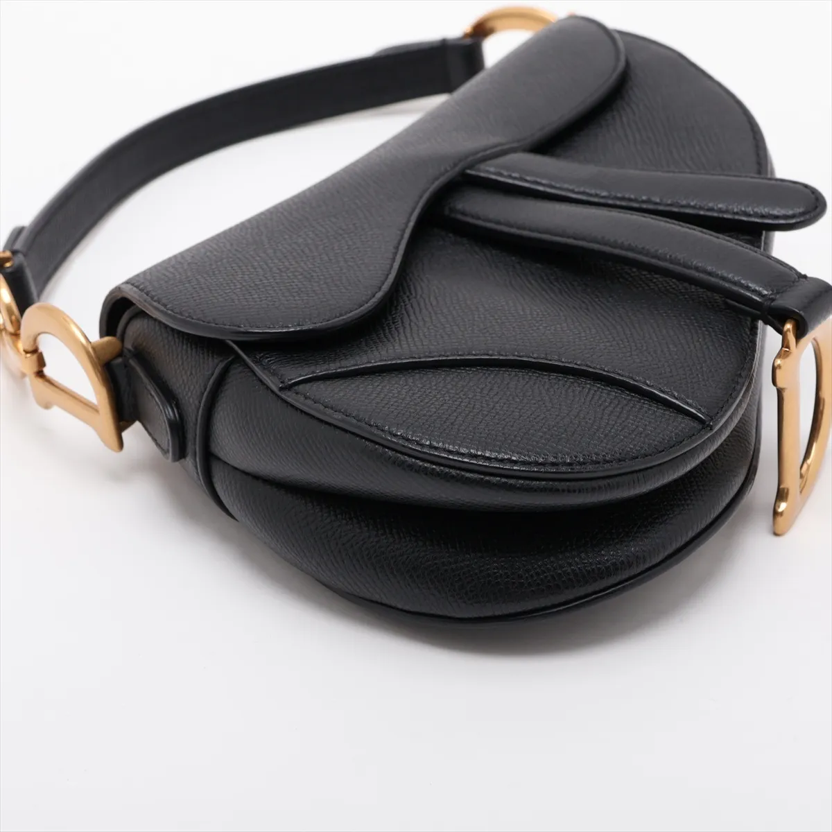 Saddle Leather 2-Way Handbag, Black — view 4