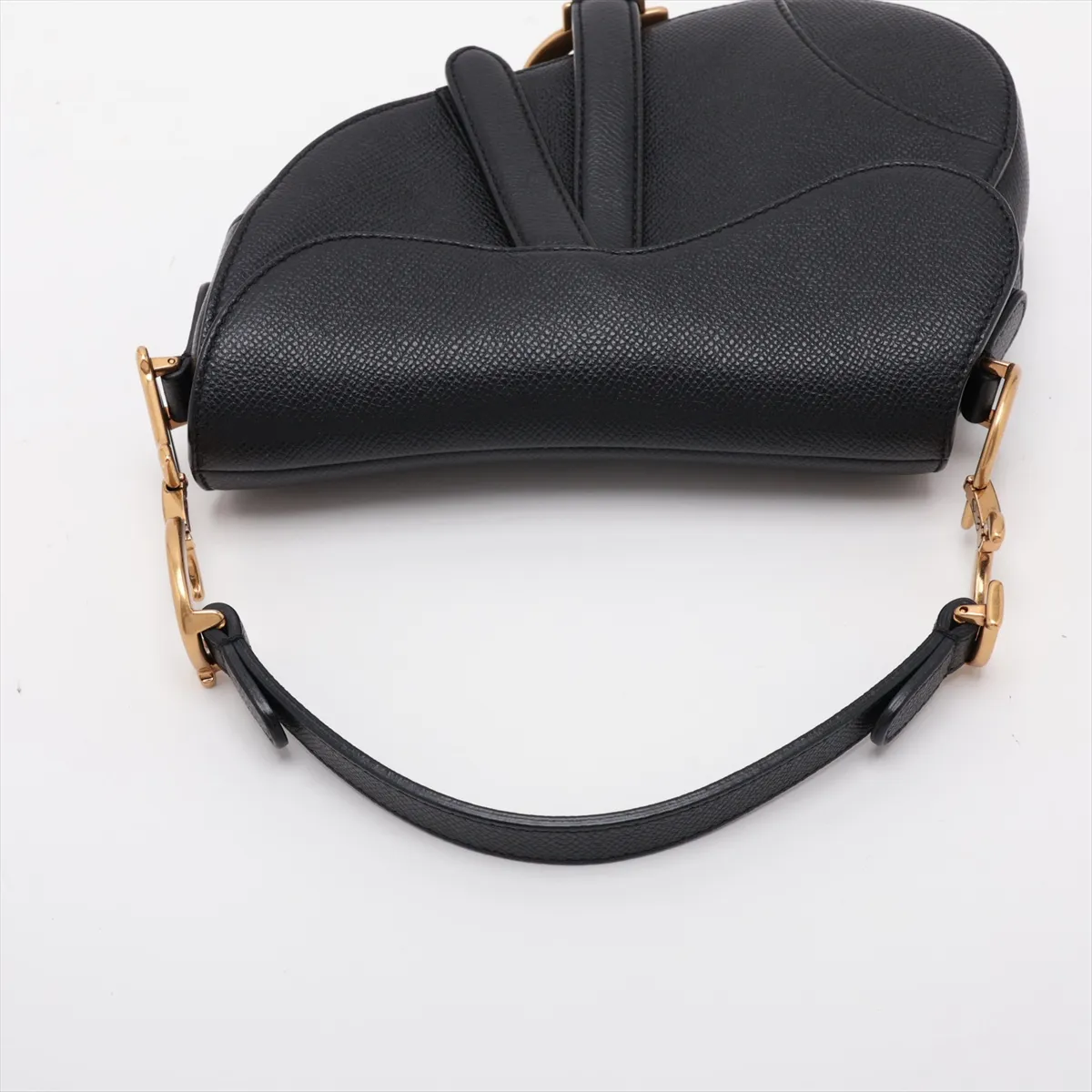 Saddle Leather 2-Way Handbag, Black — view 5