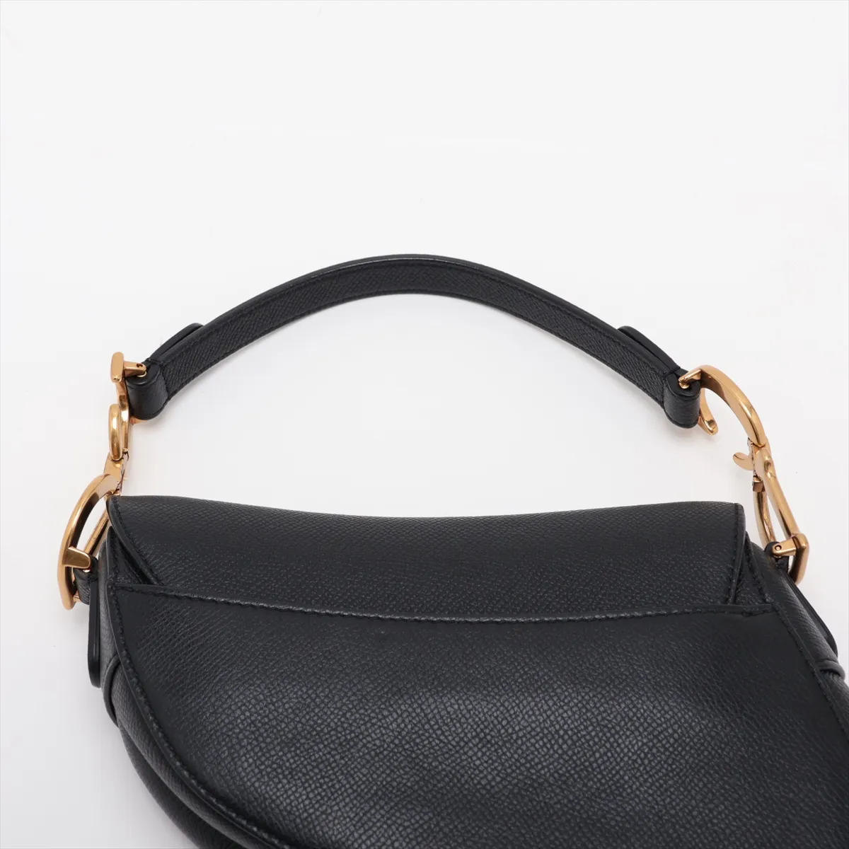 Saddle Leather 2-Way Handbag, Black — view 6