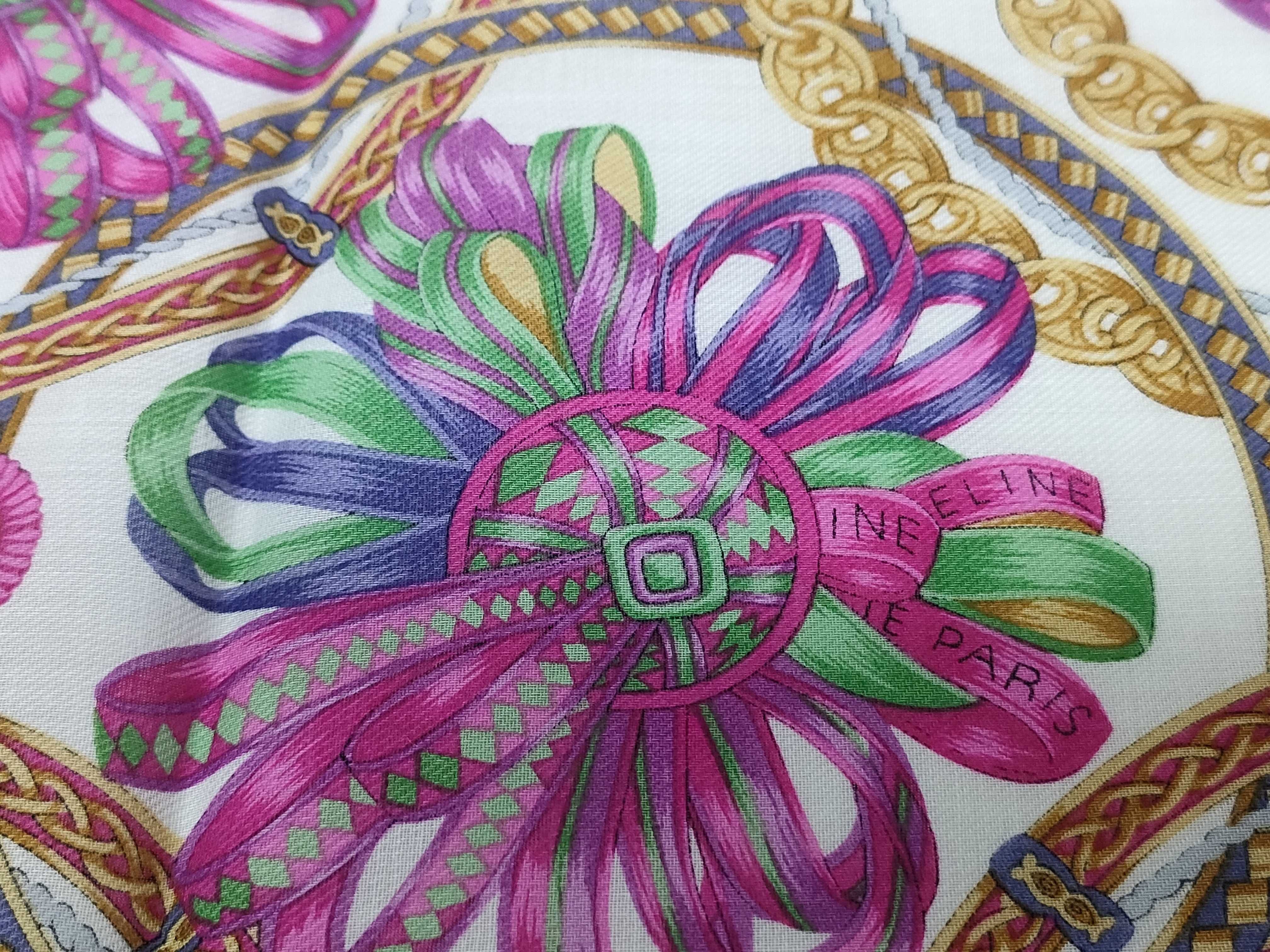 handkerchief scarf with sticker, Macadam chain rosette, pink, and other accessories. — view 5
