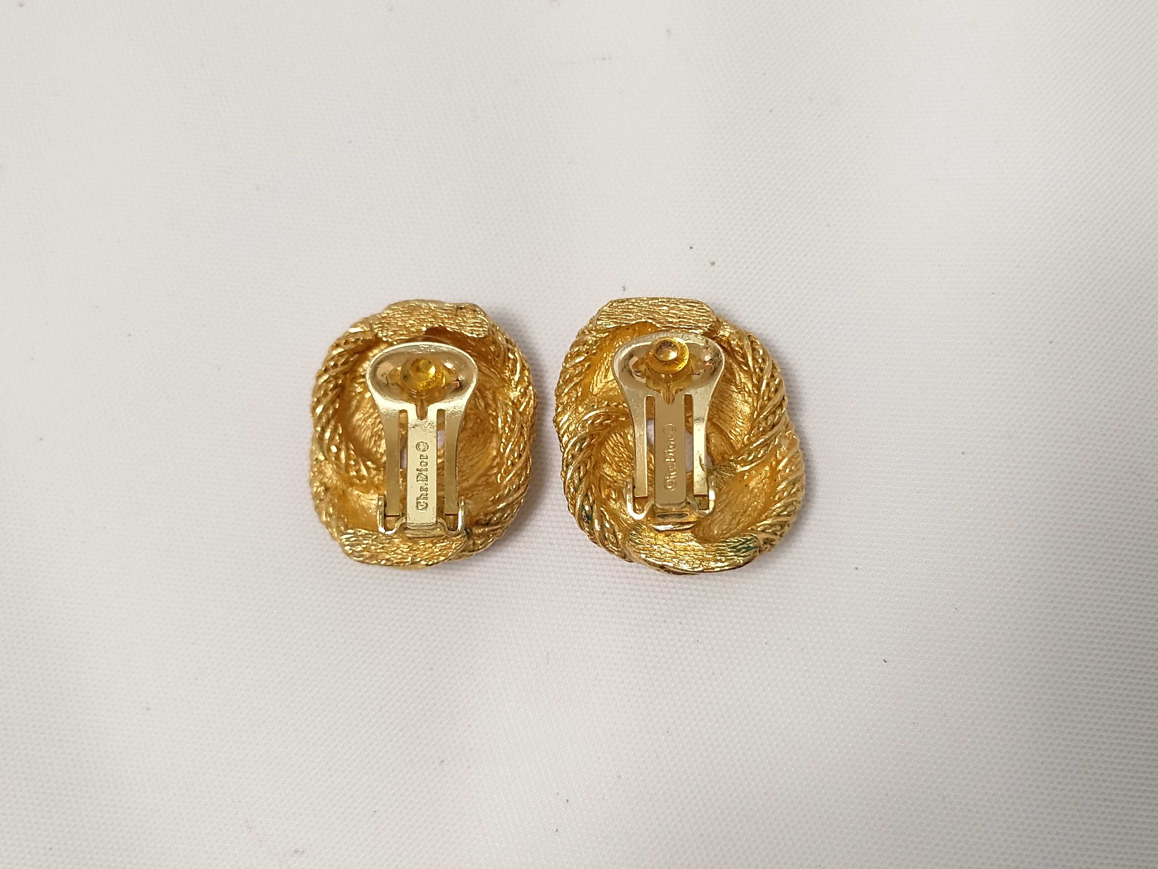 Christian Earrings, Rhinestone Gold Earrings — view 2