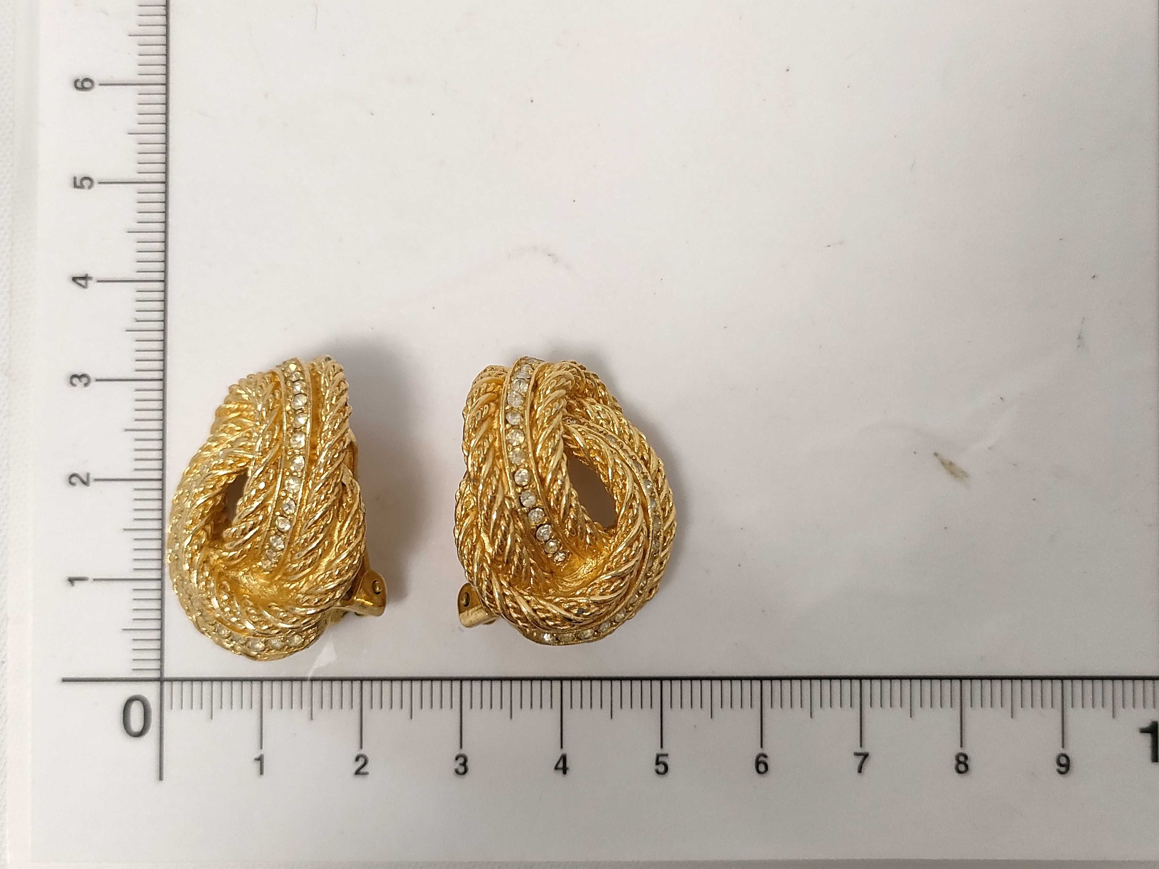 Christian Earrings, Rhinestone Gold Earrings — view 3