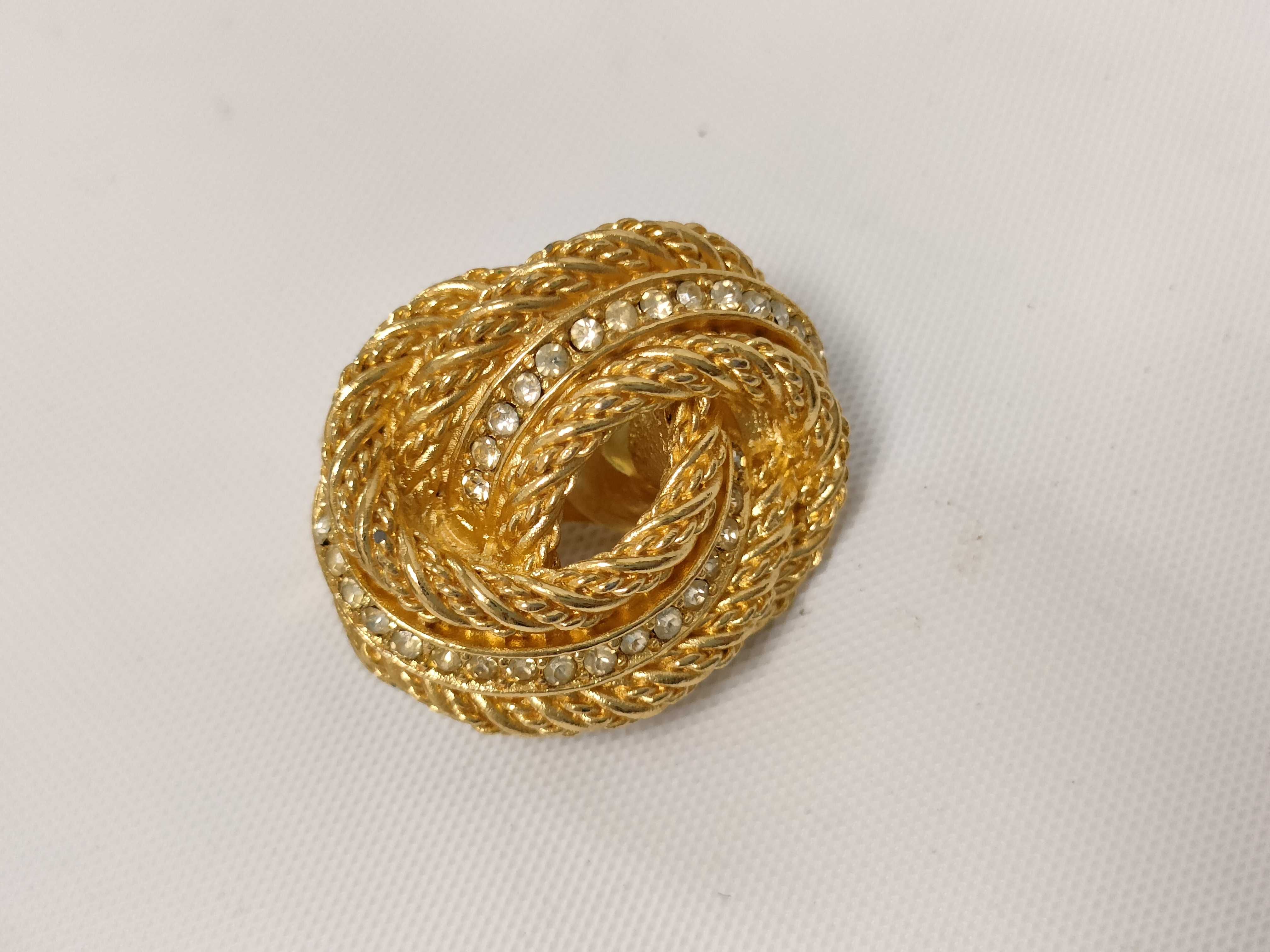 Christian Earrings, Rhinestone Gold Earrings — view 4