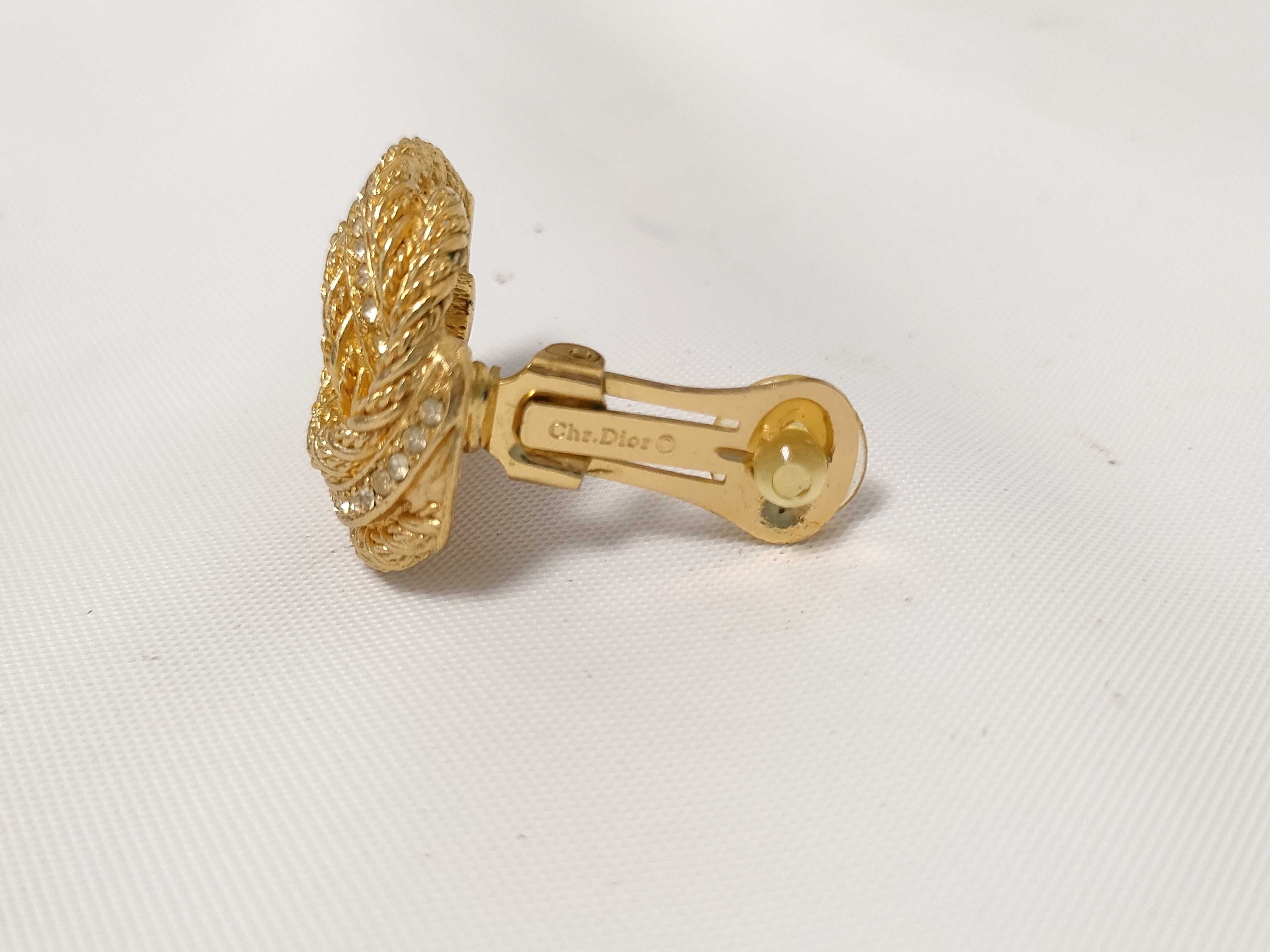 Christian Earrings, Rhinestone Gold Earrings — view 6