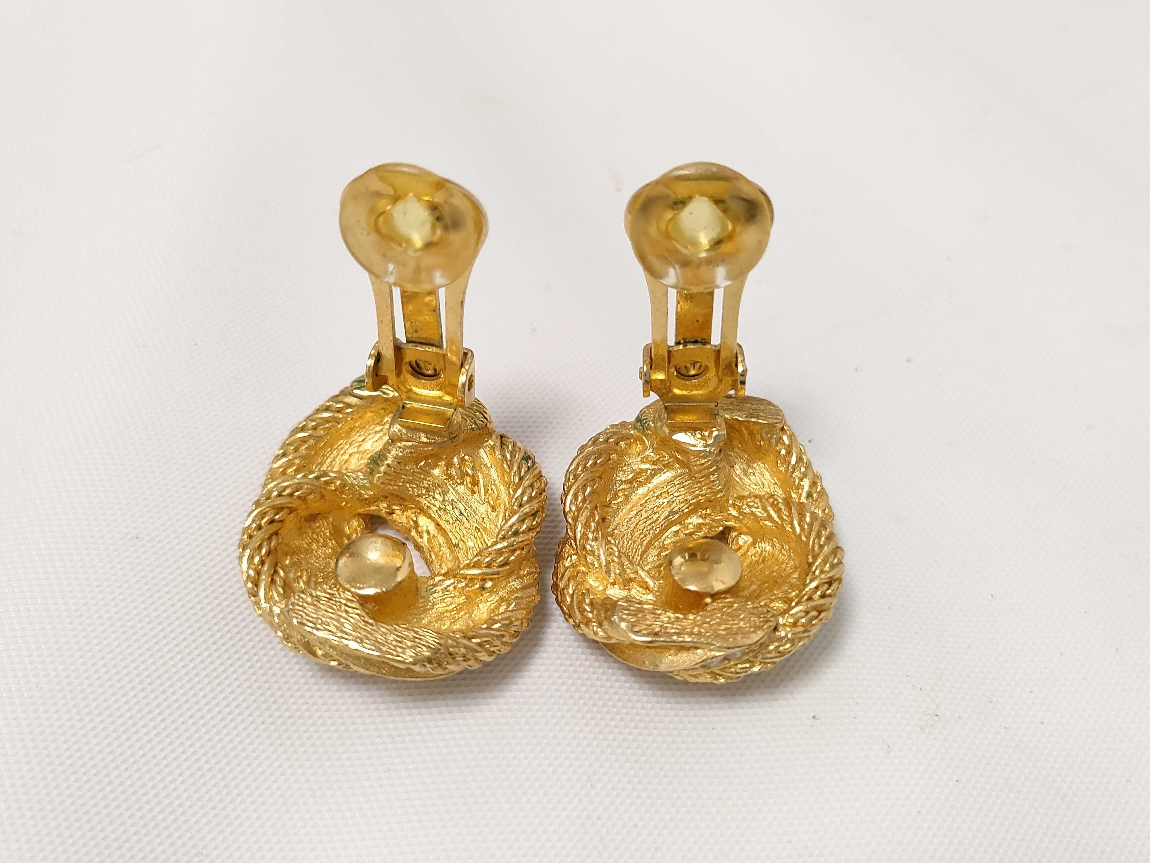 Christian Earrings, Rhinestone Gold Earrings — view 9
