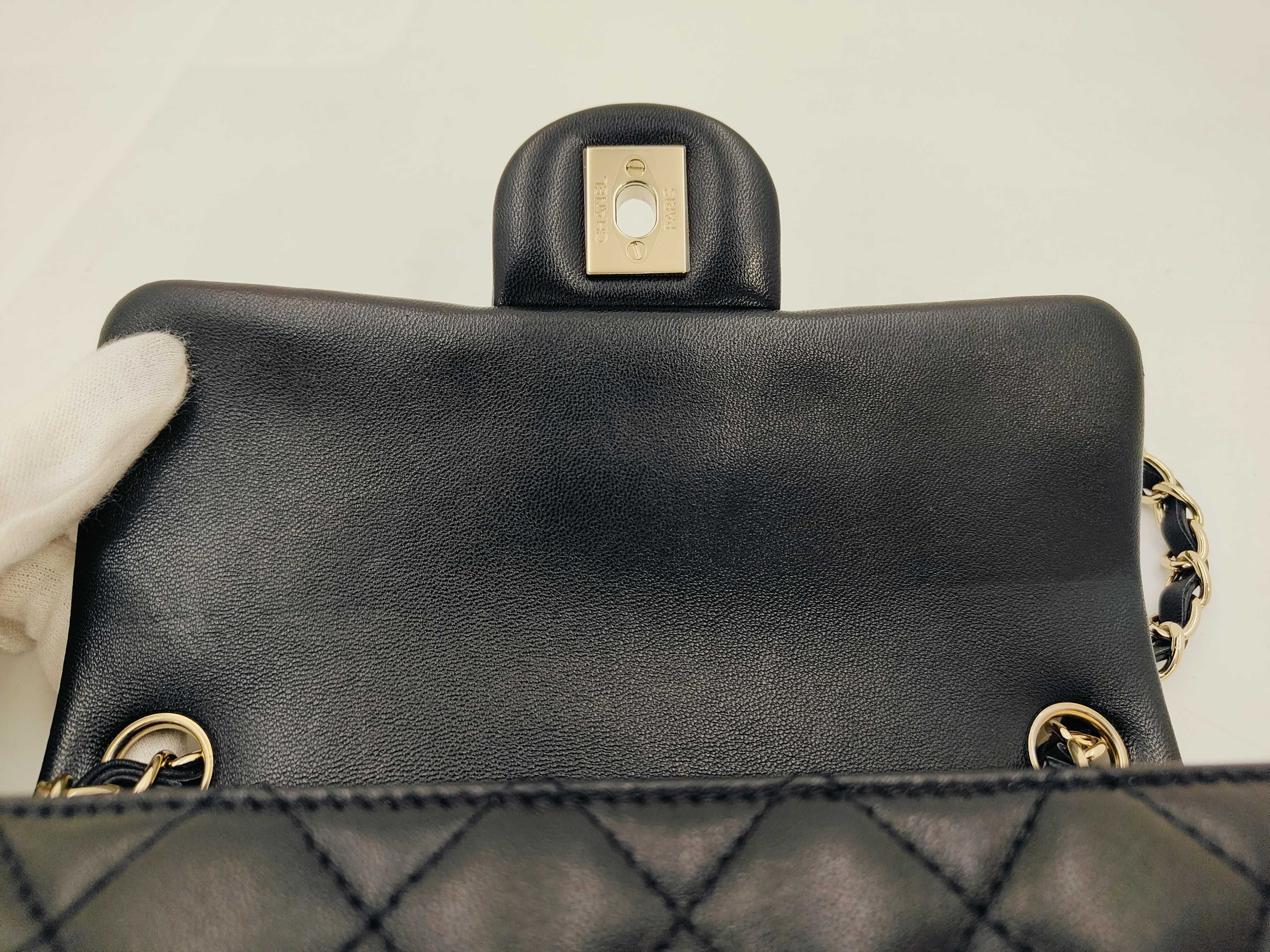 Classic Flap CF Black Quilted Lambskin Mini Shoulder Bag with Gold Hardware, No. 31 — view 11