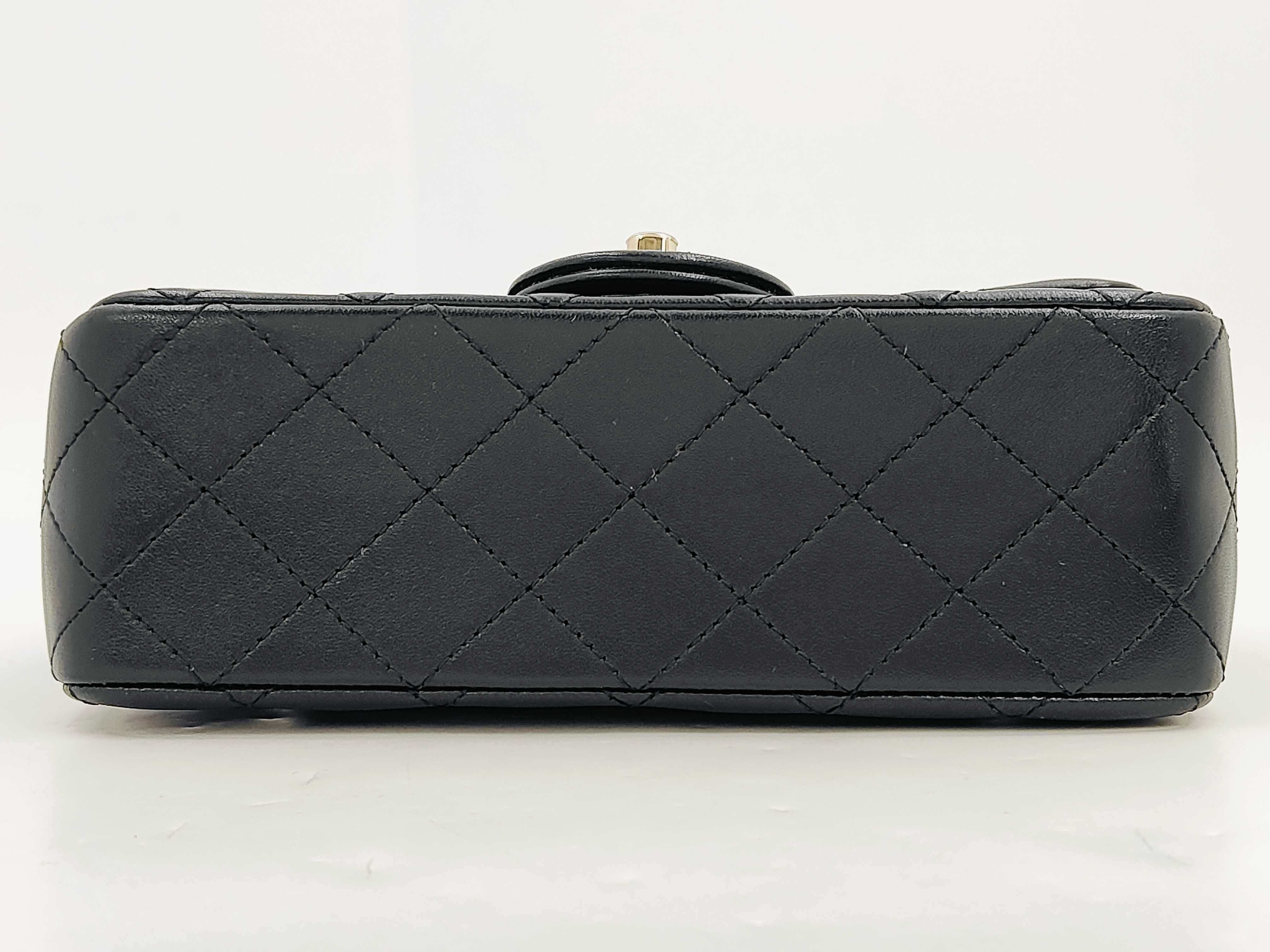 Classic Flap CF Black Quilted Lambskin Mini Shoulder Bag with Gold Hardware, No. 31 — view 6