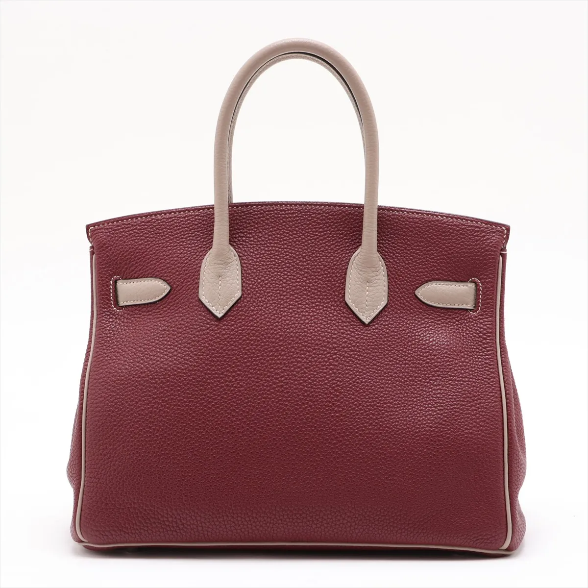 Birkin 30 Letournée Togo Rouge H x Tourterelle Grey Silver Hardware M: 2009 Personal Order — view 2