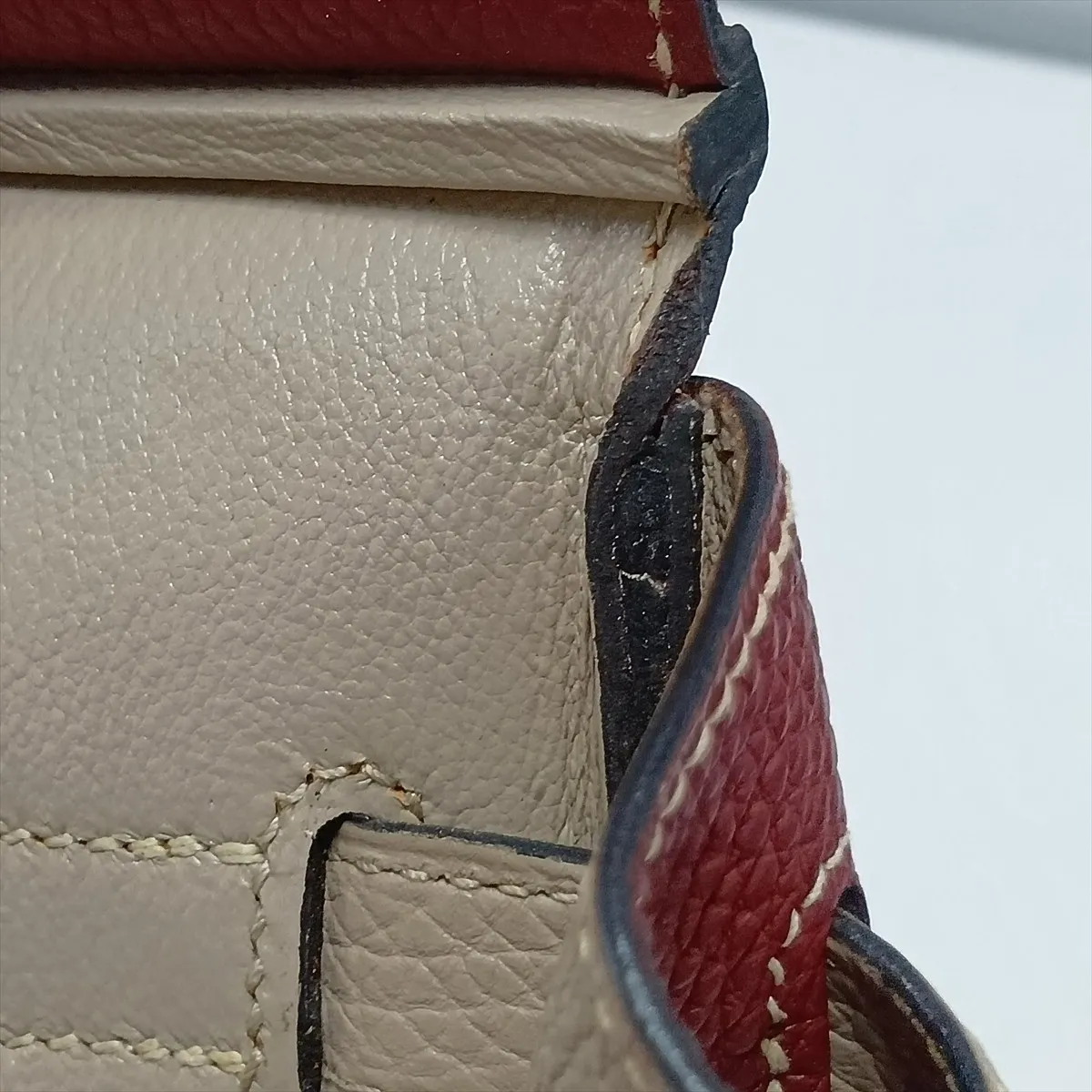 Birkin 30 Letournée Togo Rouge H x Tourterelle Grey Silver Hardware M: 2009 Personal Order — view 14