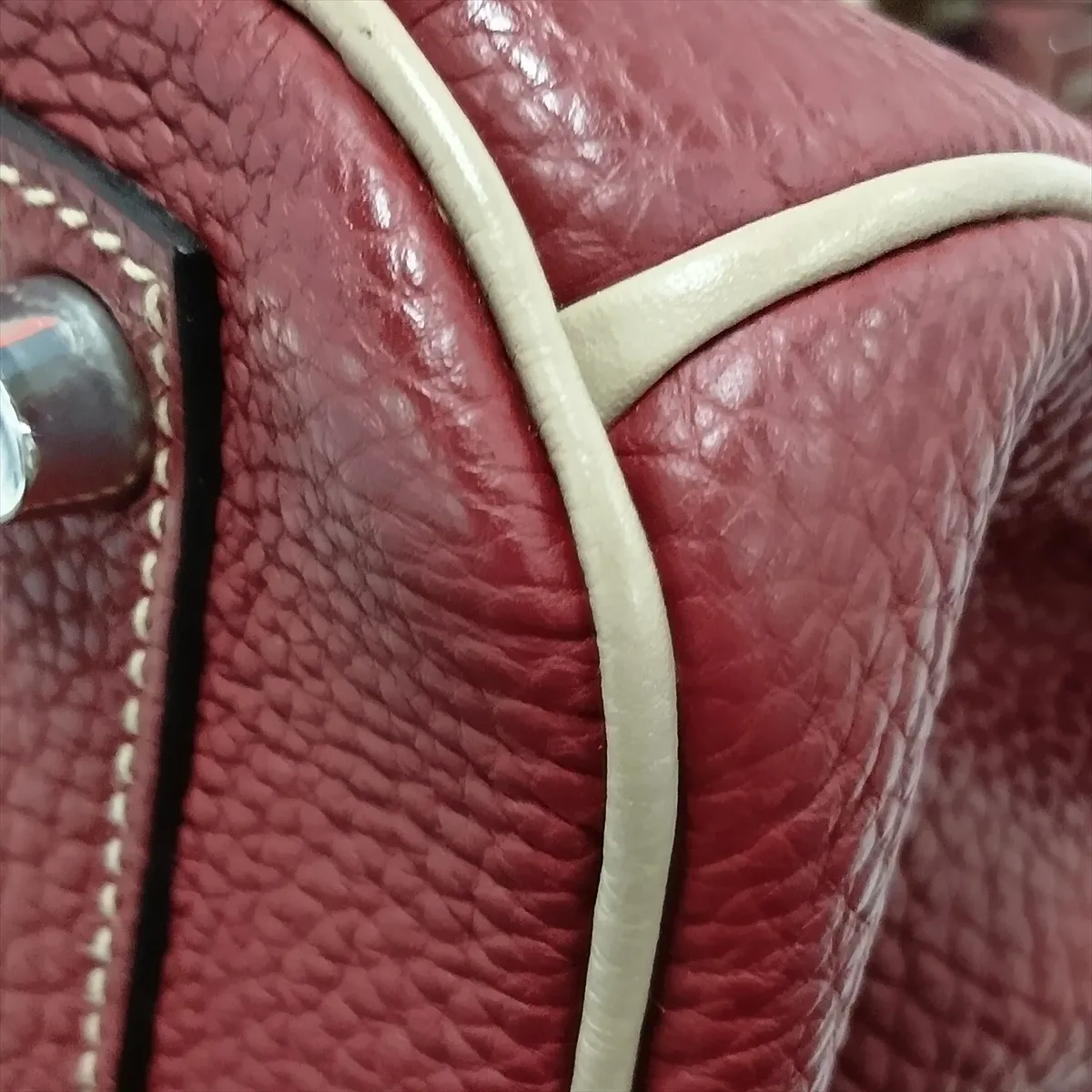 Birkin 30 Letournée Togo Rouge H x Tourterelle Grey Silver Hardware M: 2009 Personal Order — view 15