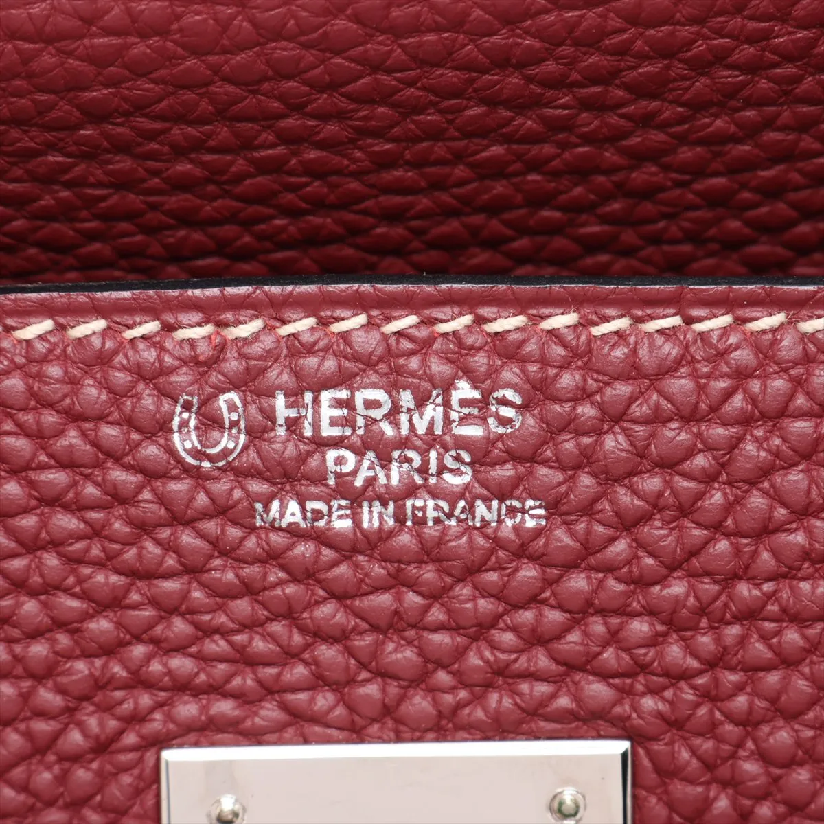Birkin 30 Letournée Togo Rouge H x Tourterelle Grey Silver Hardware M: 2009 Personal Order — view 10