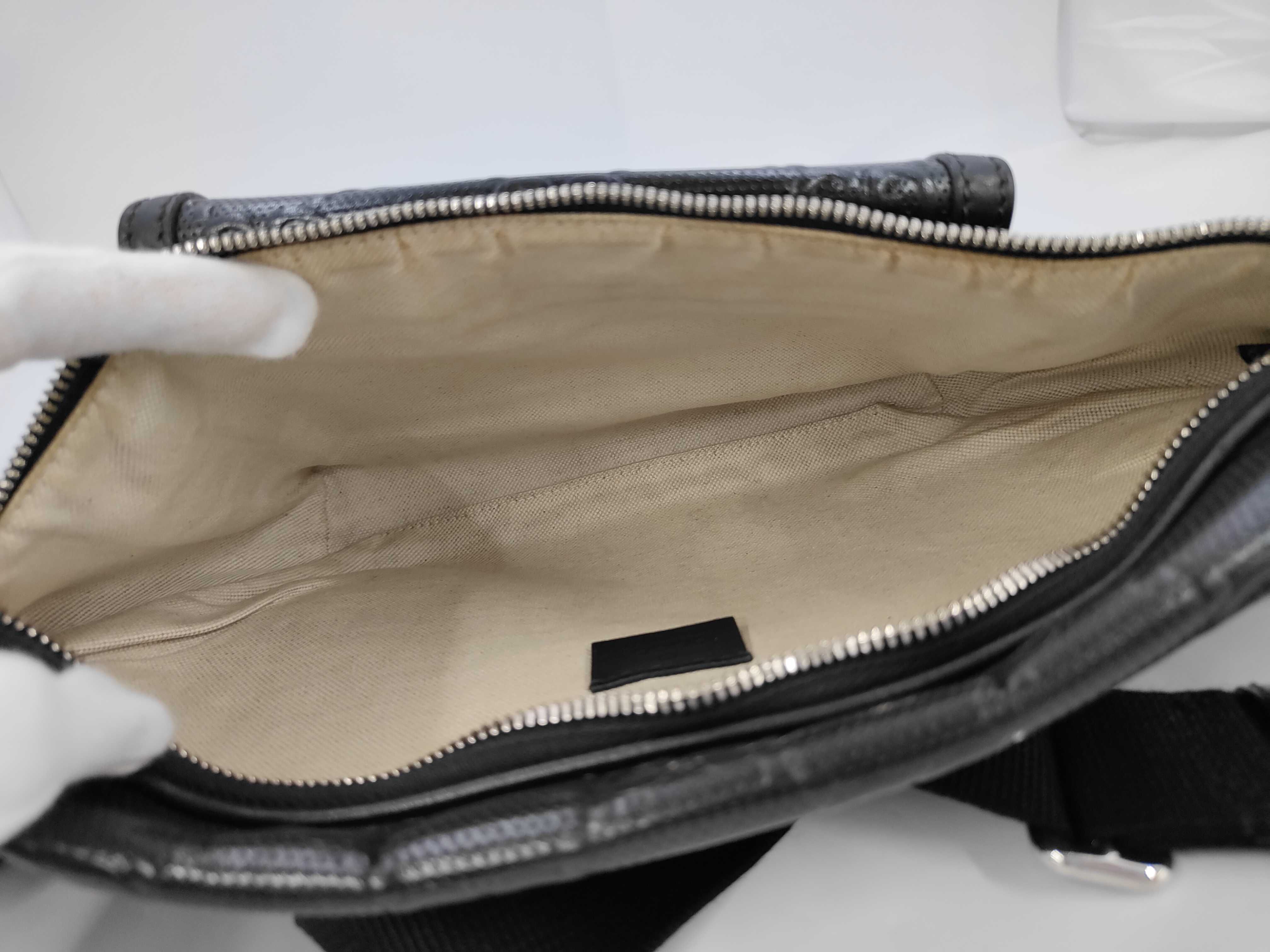 645093 GG Embossed Shoulder Bag, Black, Waist Bag — view 8