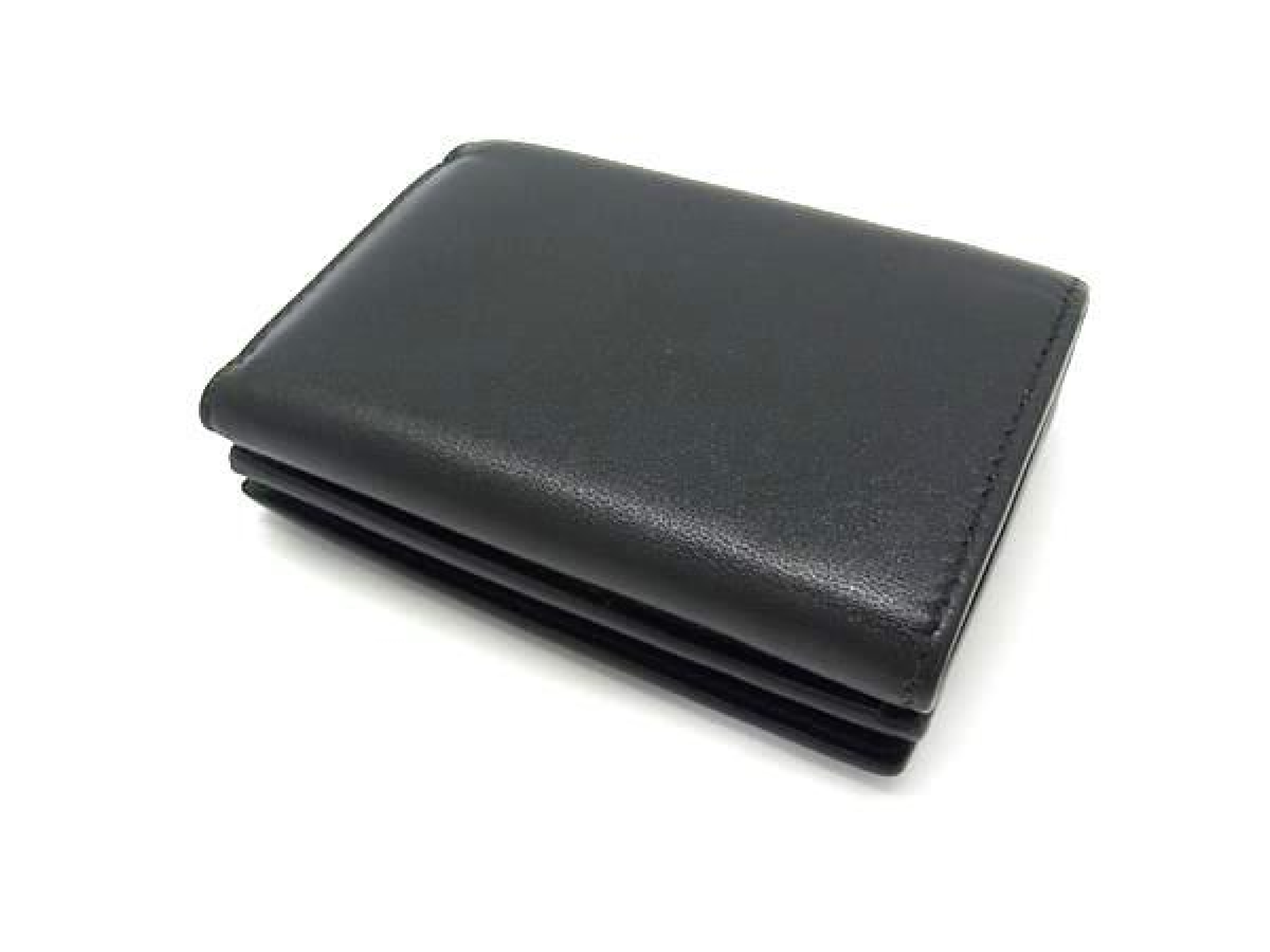 Cash Leather Tri-fold Wallet, Billfold, Coin Purse, Card Slots, Black (HB3321) — view 2