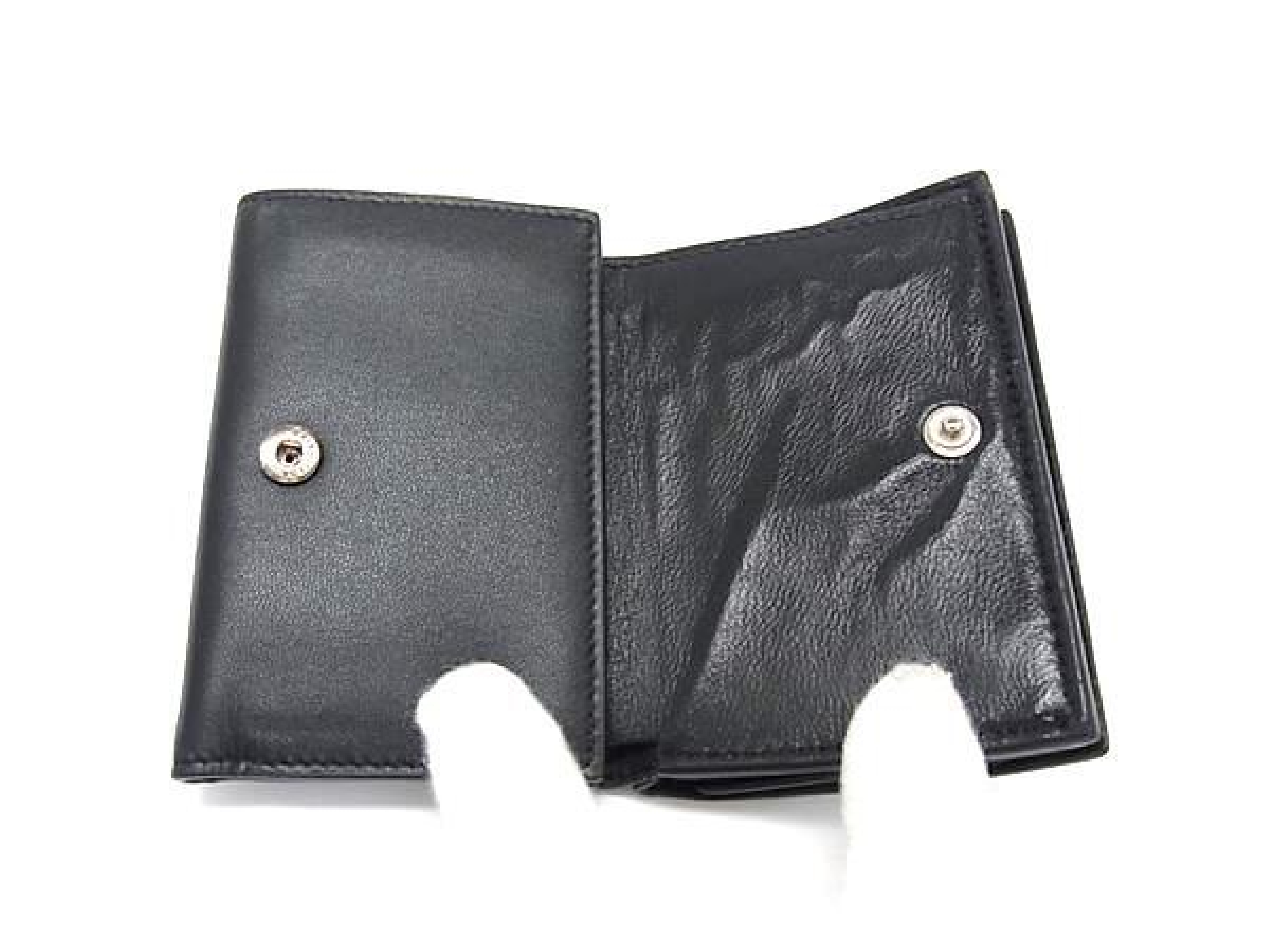 Cash Leather Tri-fold Wallet, Billfold, Coin Purse, Card Slots, Black (HB3321) — view 3