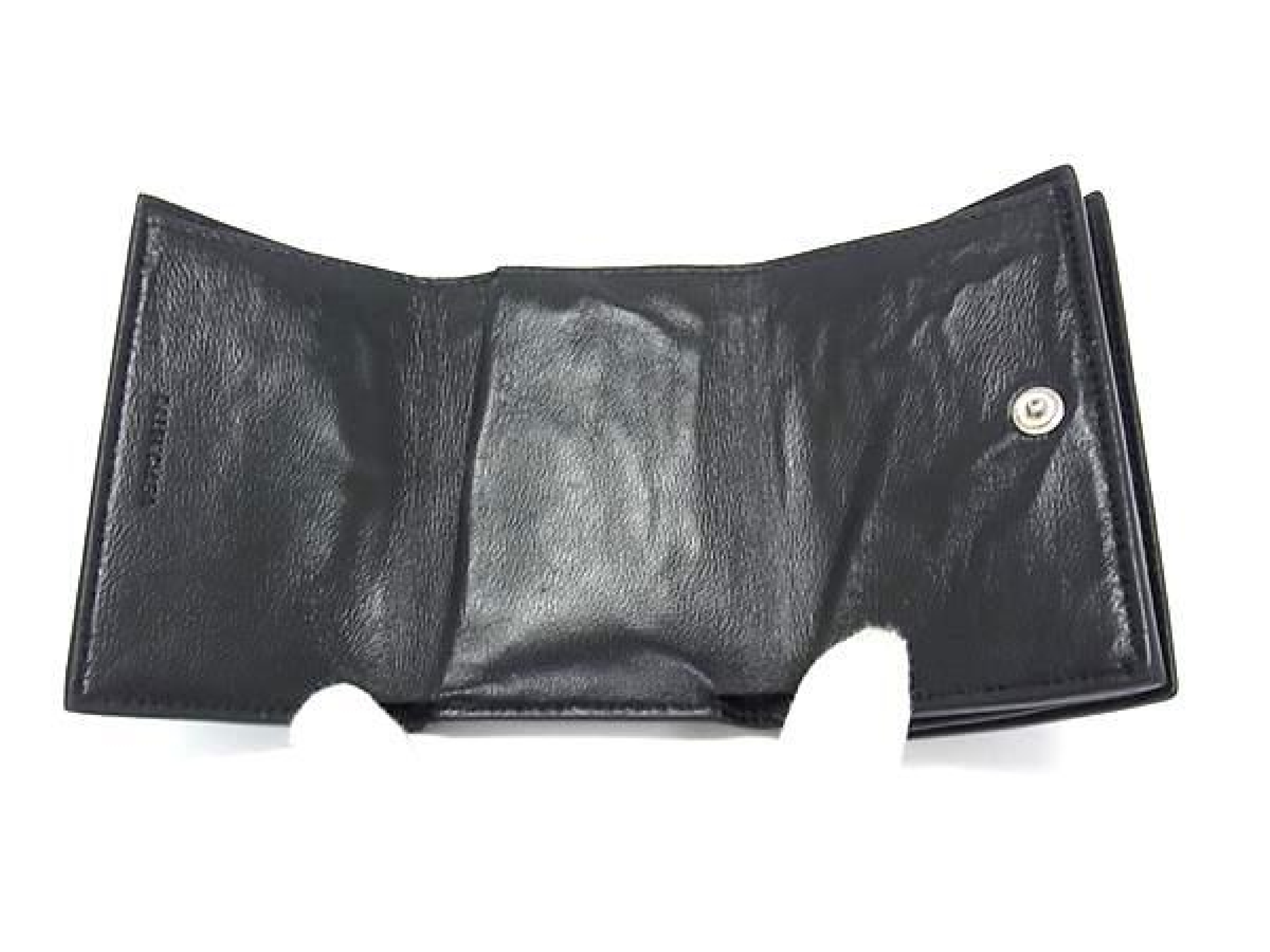 Cash Leather Tri-fold Wallet, Billfold, Coin Purse, Card Slots, Black (HB3321) — view 4