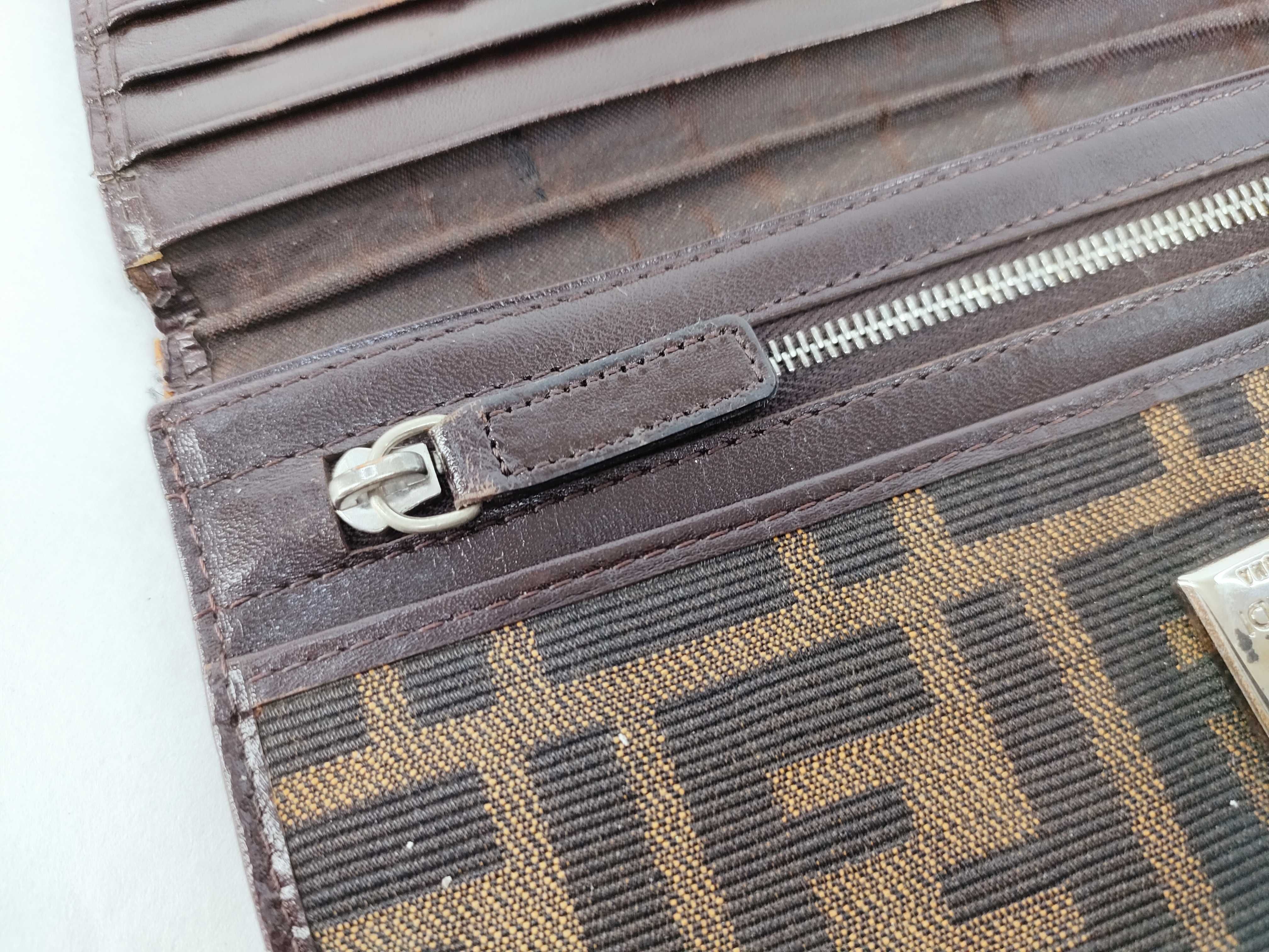 Zucca pattern trifold wallet, Zucca pattern canvas, brown wallet — view 11