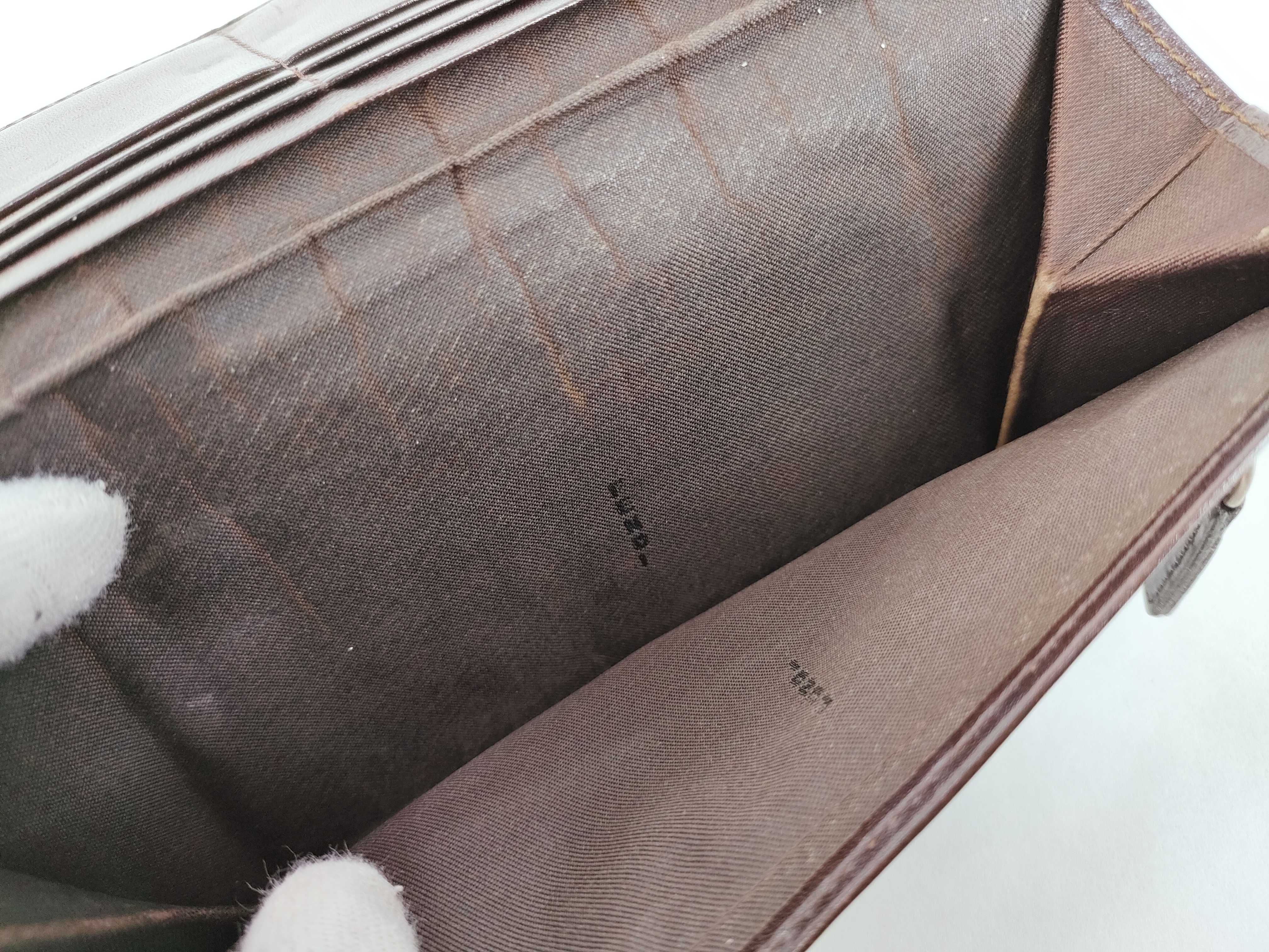Zucca pattern trifold wallet, Zucca pattern canvas, brown wallet — view 13