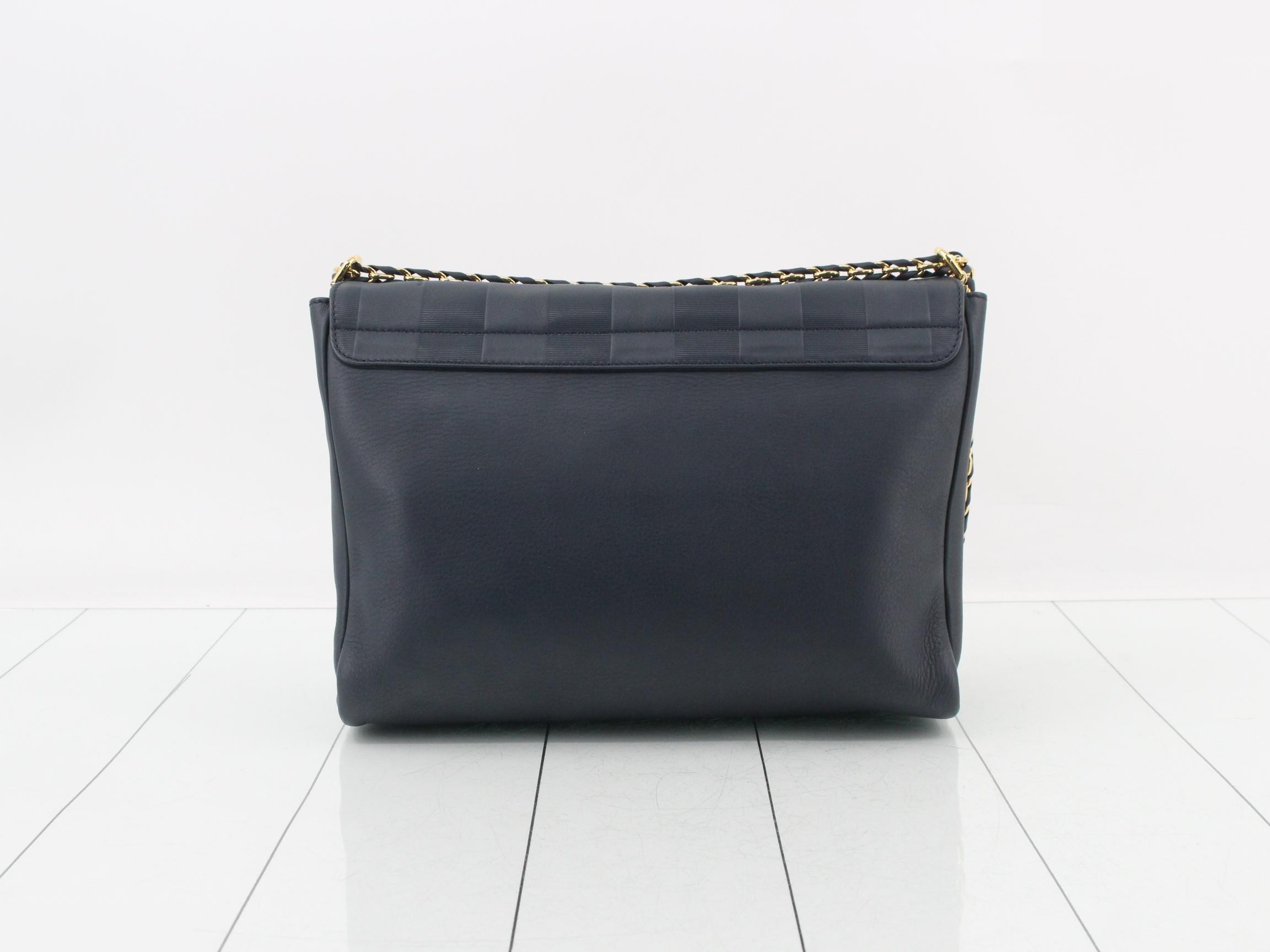 Pequin Embossed Leather Claudia Chain Shoulder Bag — view 2