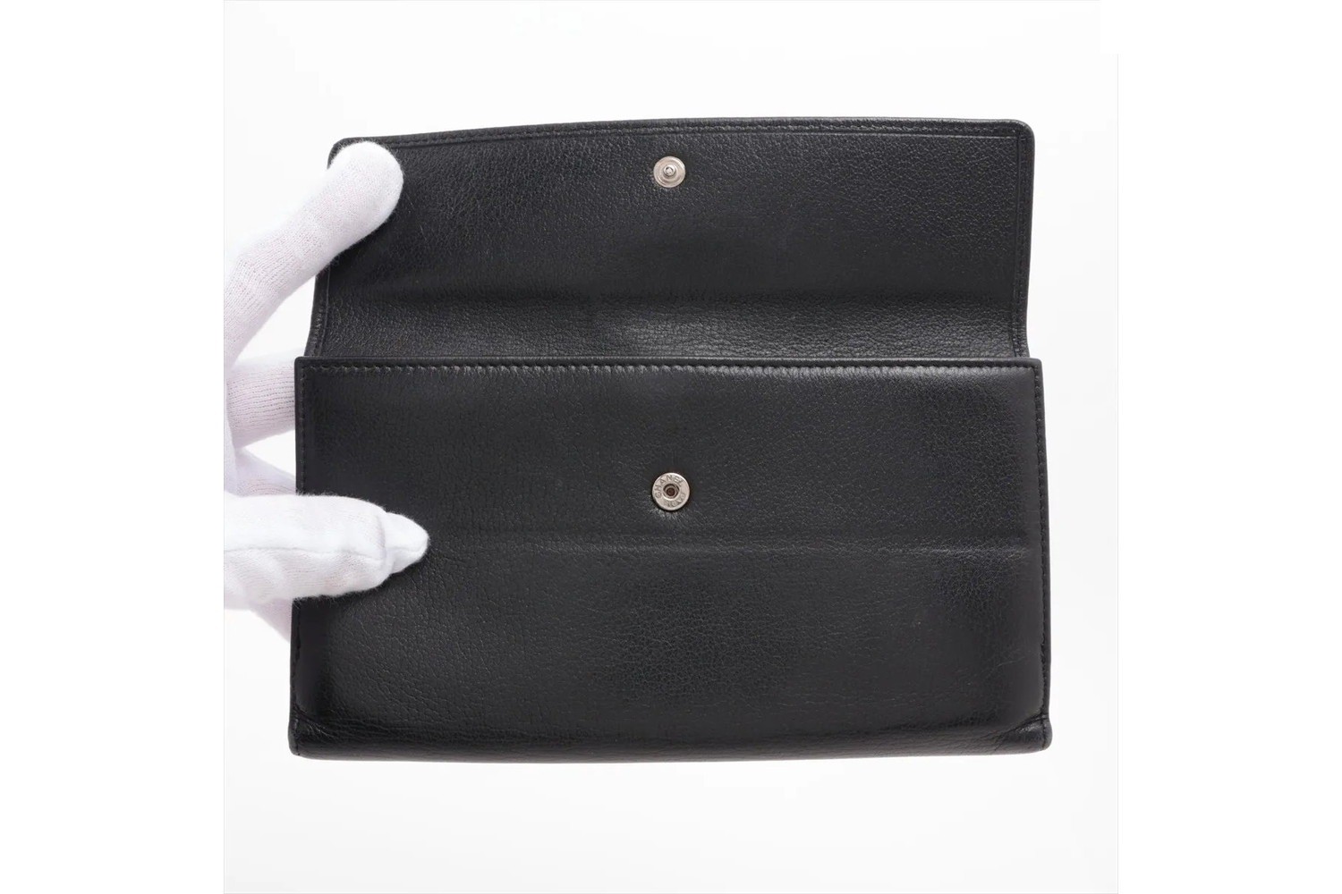 Comes with guarantee/serial number sticker Camellia lambskin leather long wallet — view 3