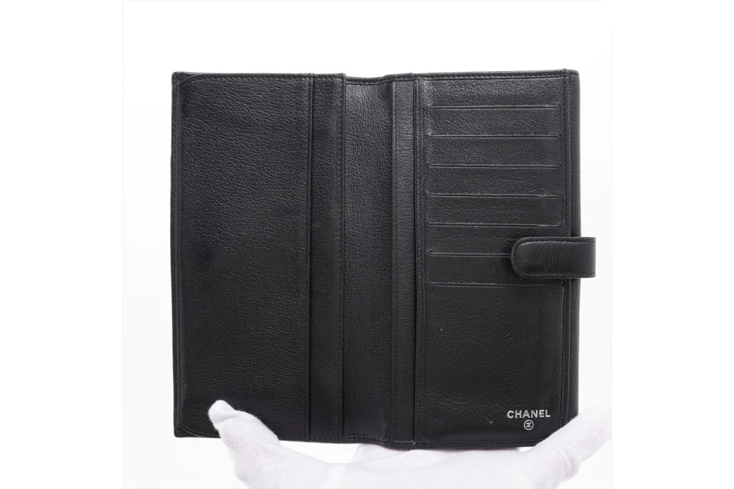 Comes with guarantee/serial number sticker Camellia lambskin leather long wallet — view 4