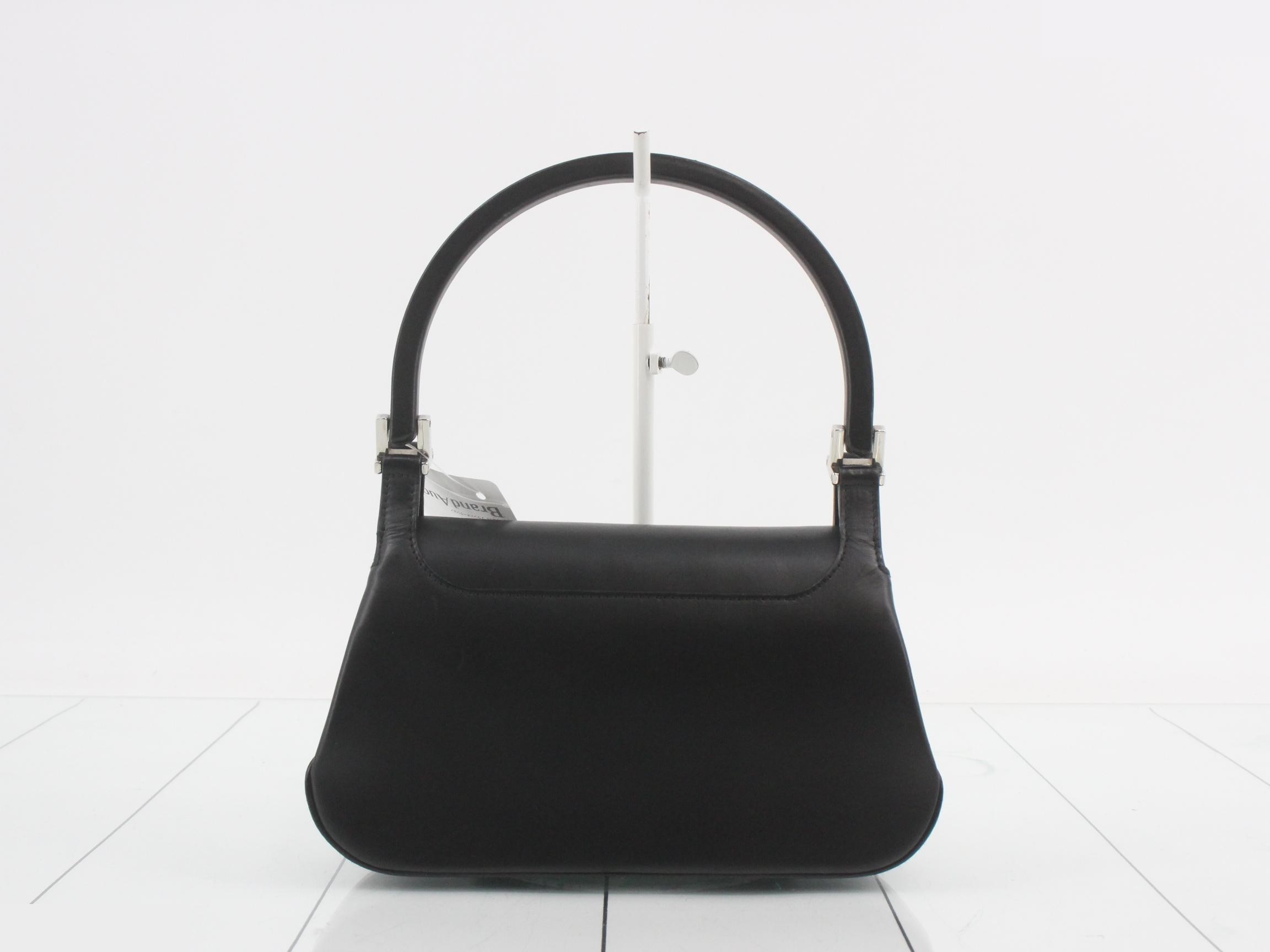 Logo Top Handle Leather Metal Handbag — view 2