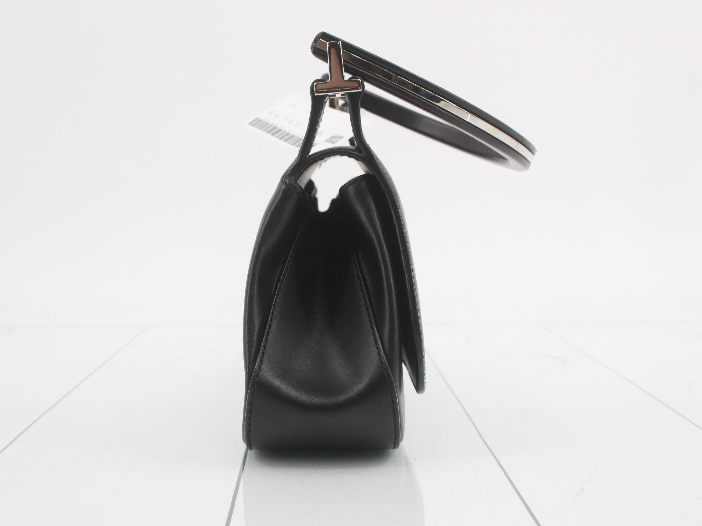 Logo Top Handle Leather Metal Handbag — view 4