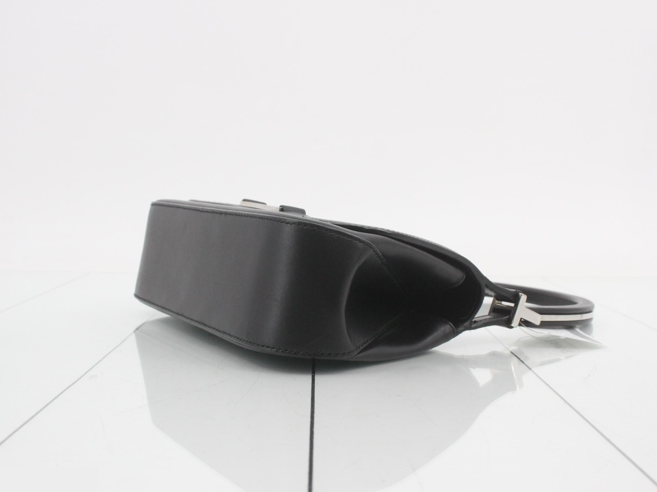 Logo Top Handle Leather Metal Handbag — view 6