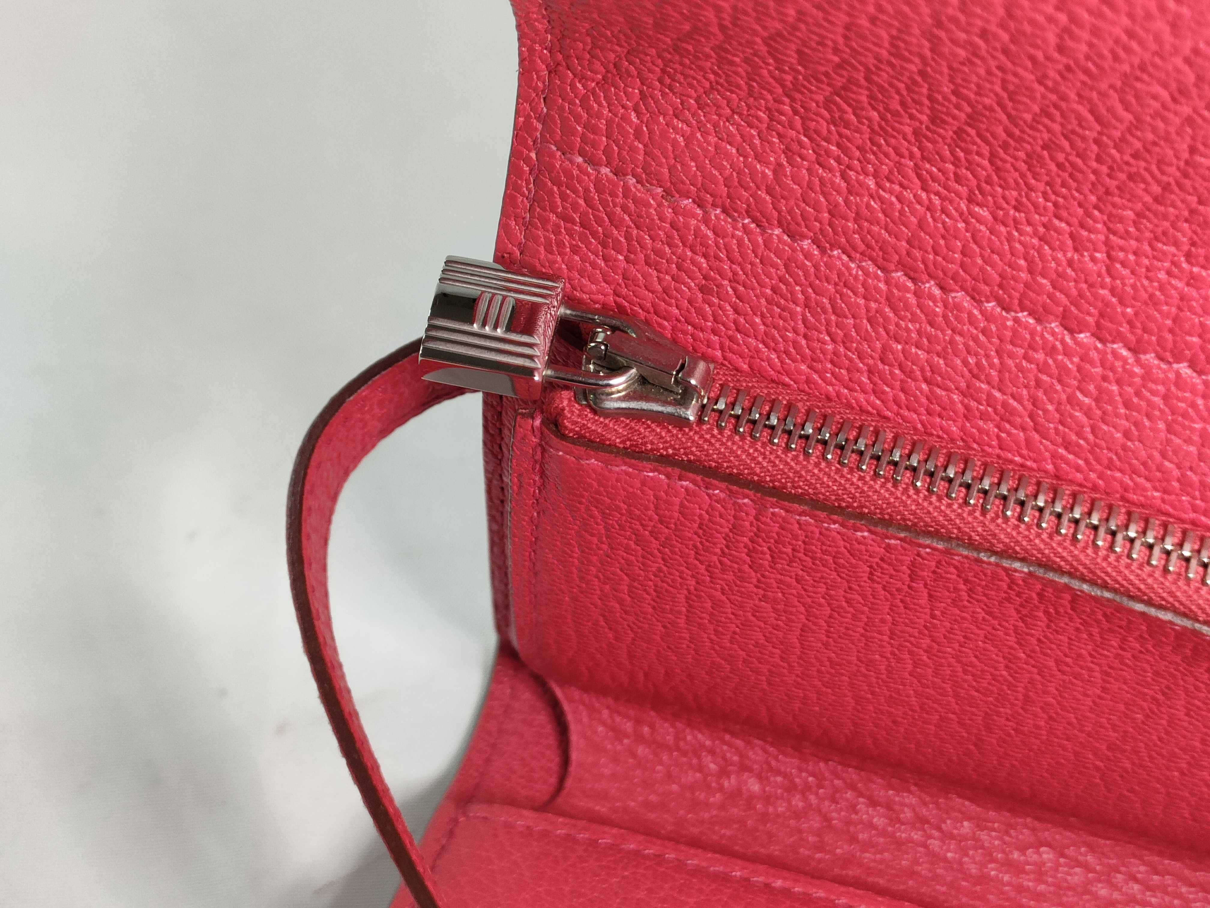 Kelly Wallet Medium Chevre Mysore Compact Wallet Pink Silver Hardware N:2010 Wallet — view 13