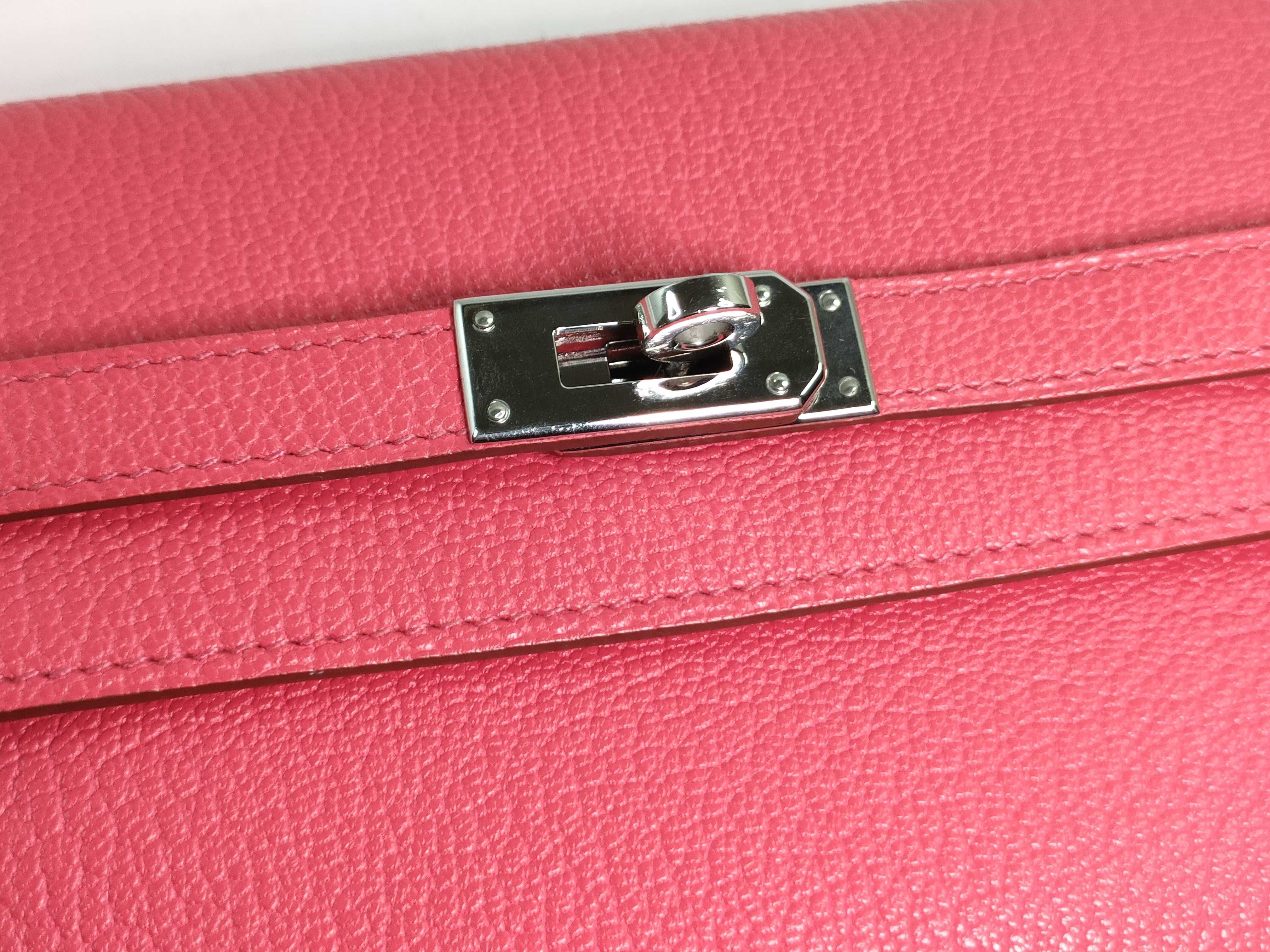 Kelly Wallet Medium Chevre Mysore Compact Wallet Pink Silver Hardware N:2010 Wallet — view 15