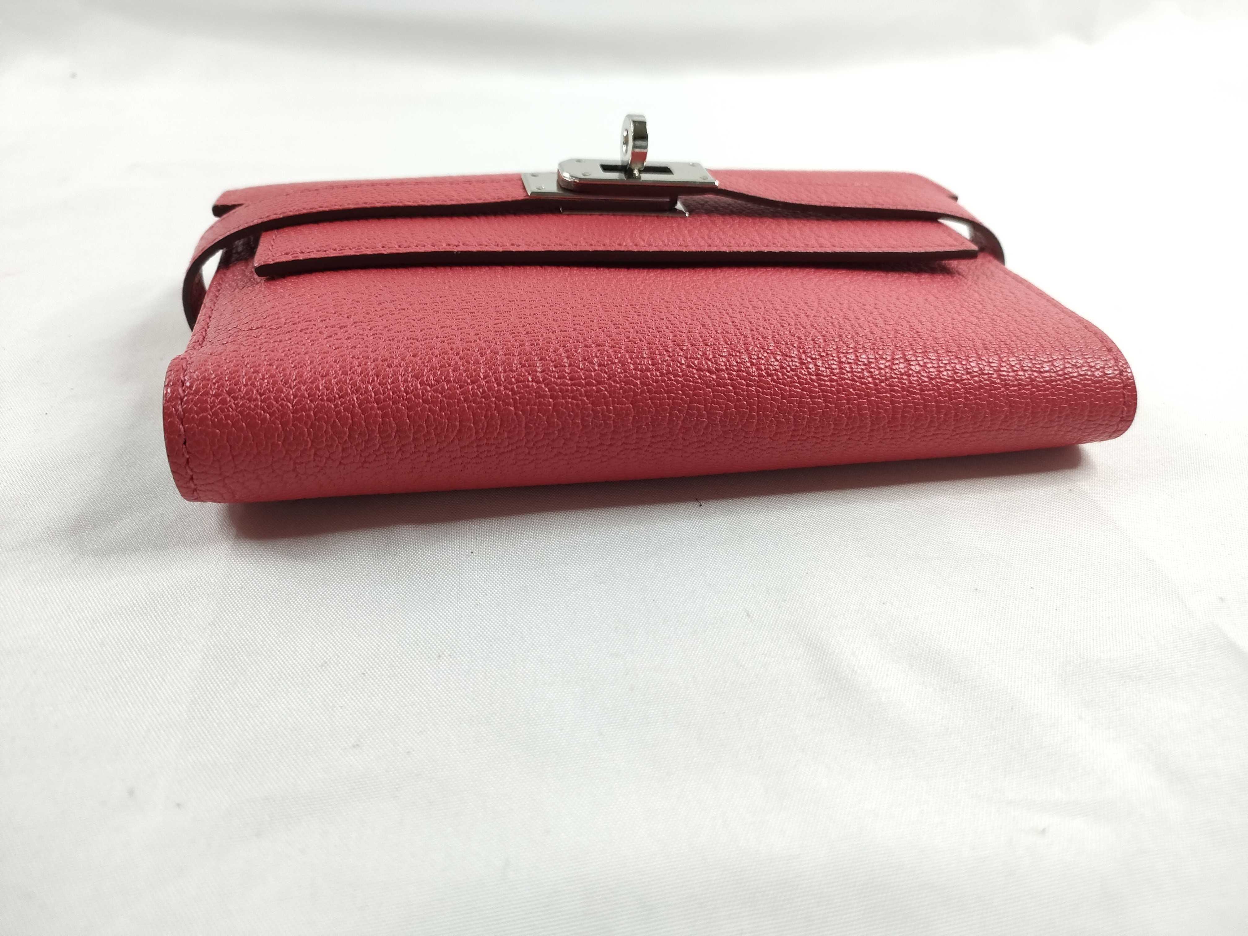 Kelly Wallet Medium Chevre Mysore Compact Wallet Pink Silver Hardware N:2010 Wallet — view 6