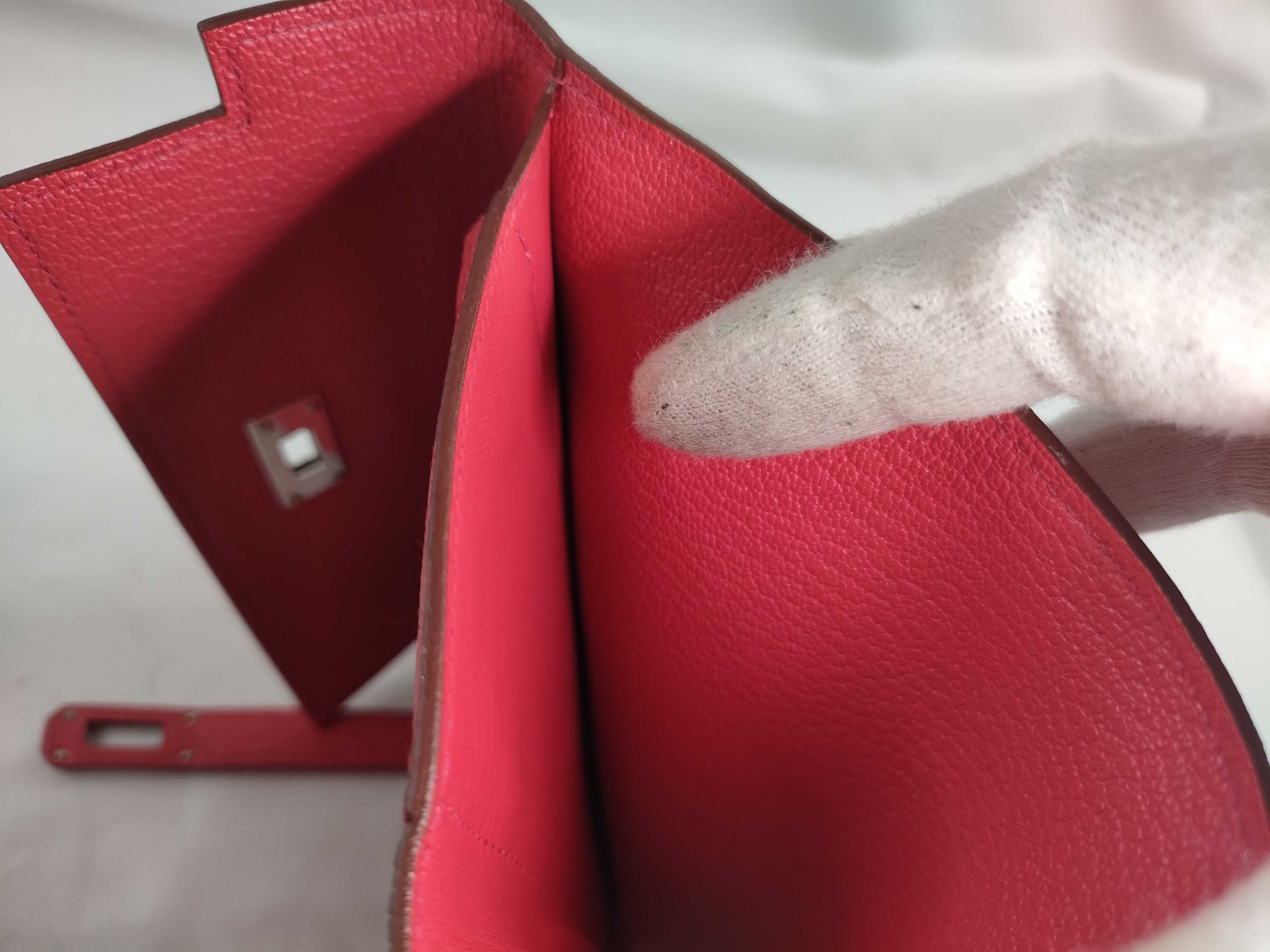 Kelly Wallet Medium Chevre Mysore Compact Wallet Pink Silver Hardware N:2010 Wallet — view 10