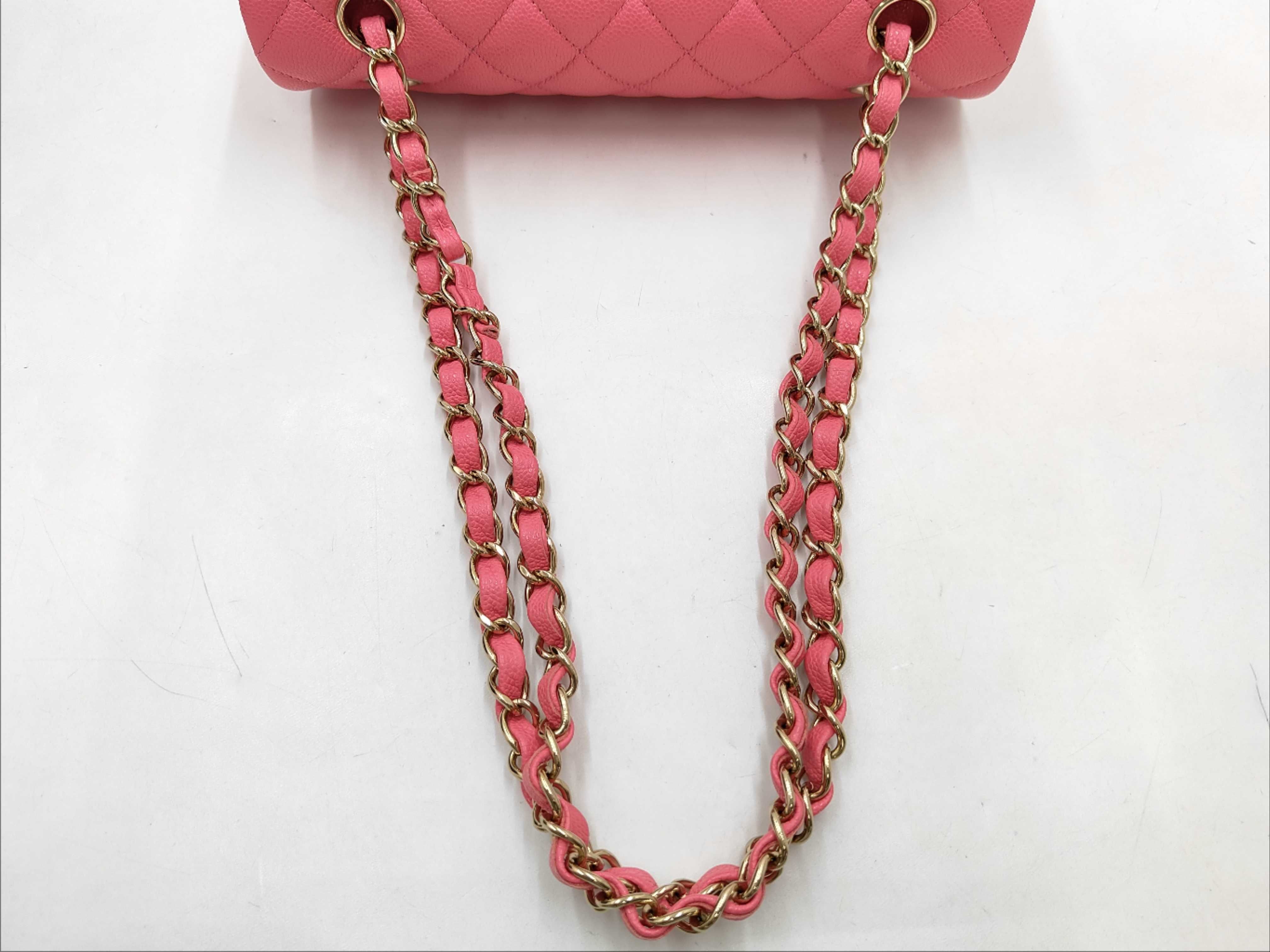 Matelassé Caviar Pink Shoulder Bag with Champagne Hardware — view 4