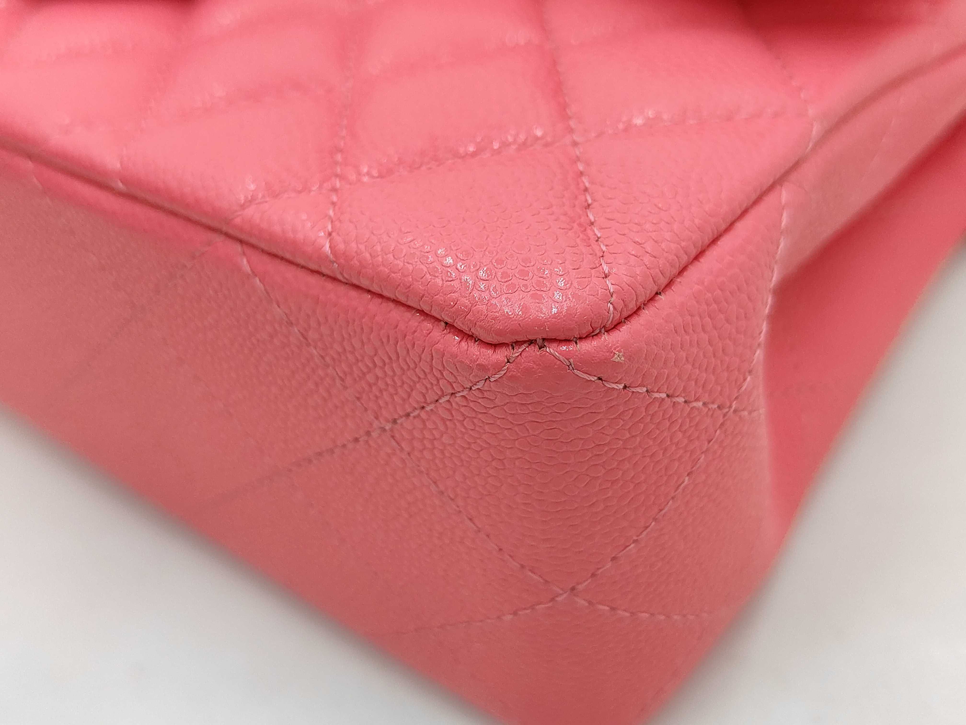 Matelassé Caviar Pink Shoulder Bag with Champagne Hardware — view 7