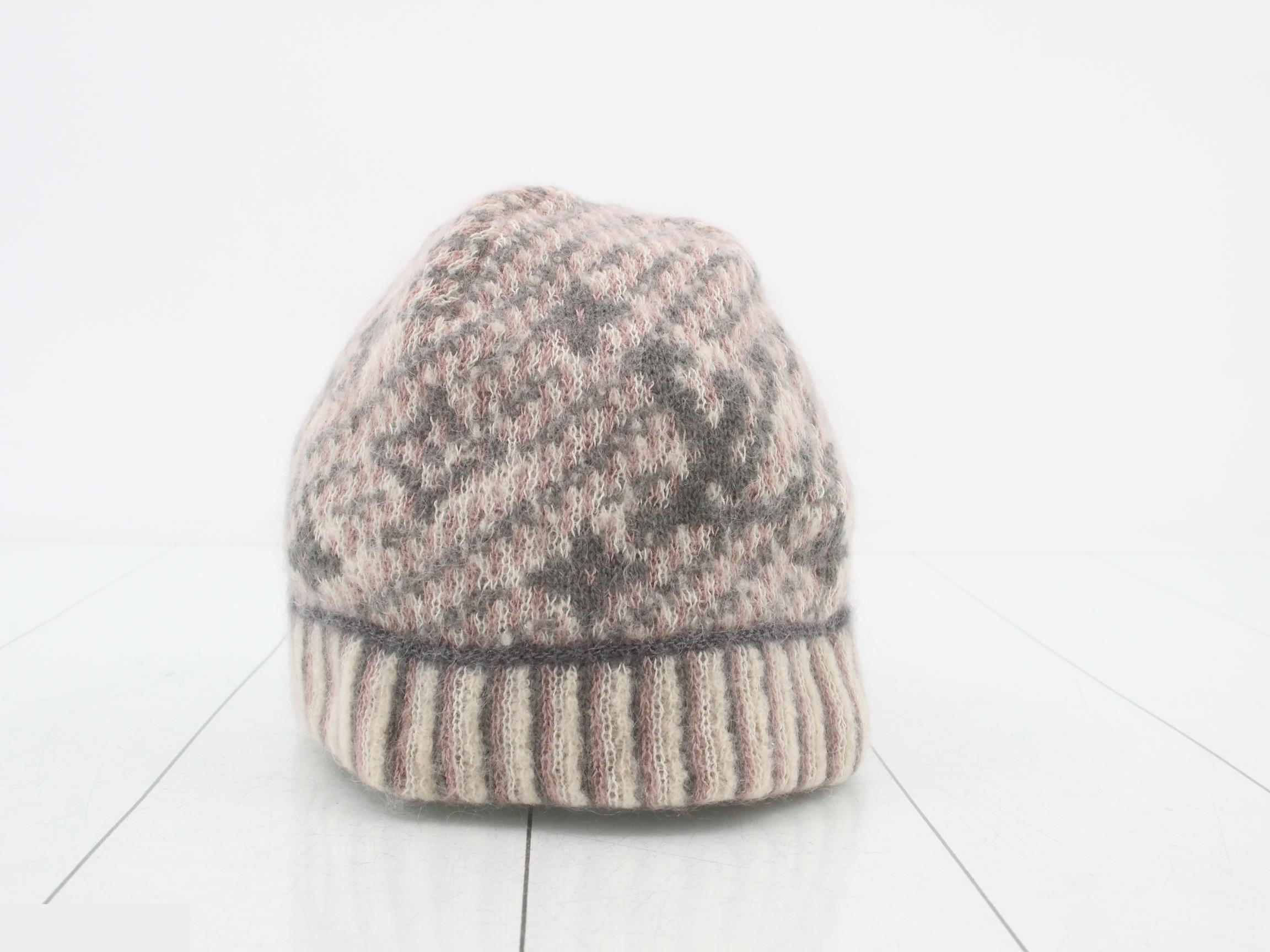 Monogram knit beanie hat, gray — view 2