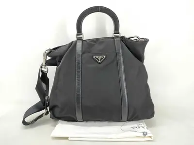 Nylon Prada Nylon 2-way Handbag Triangle Plate Handbag
