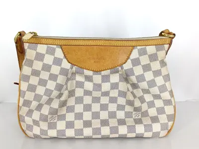 Damier Azur Siracusa PM N41113 SD2181 White Shoulder Bag