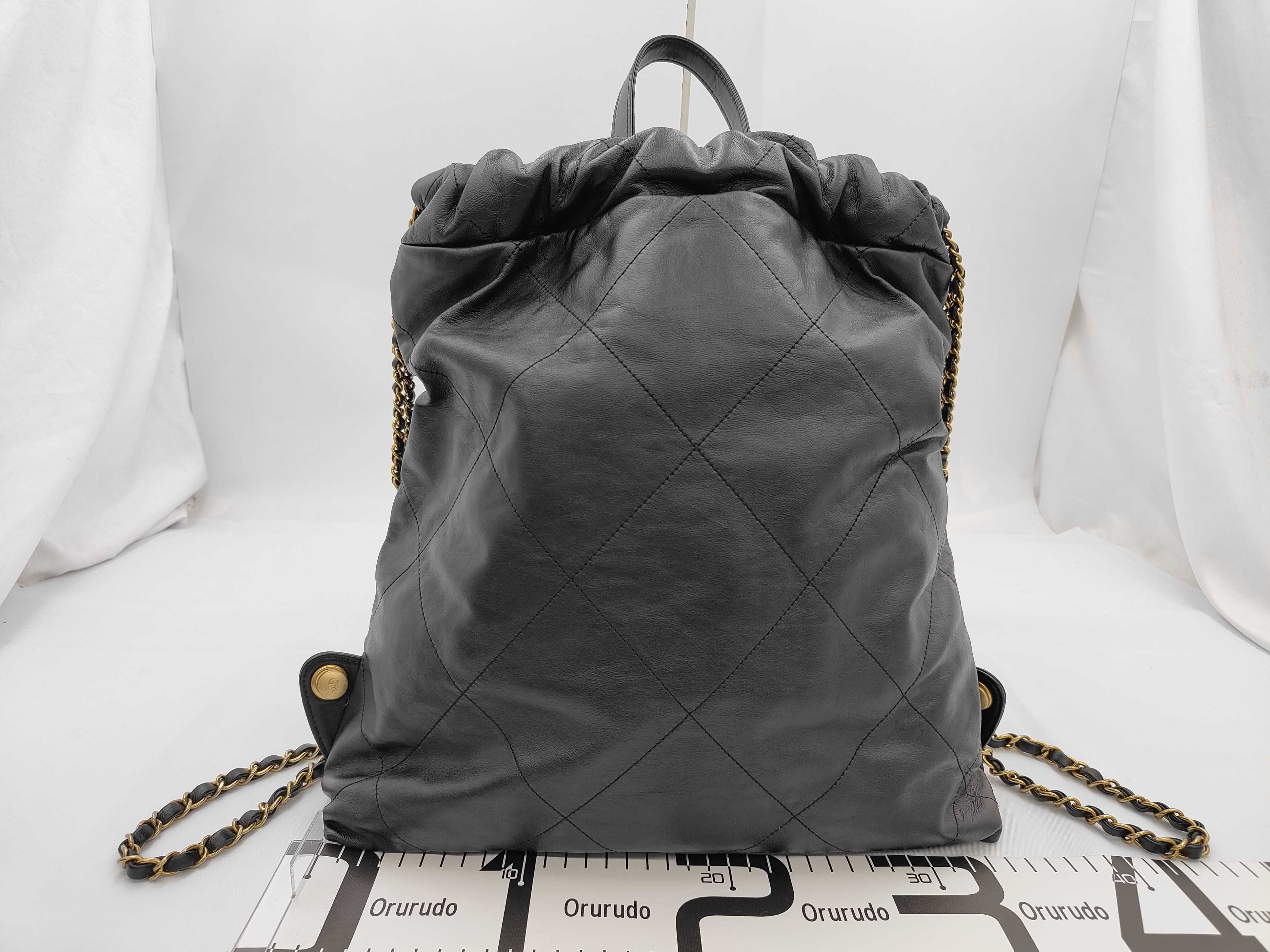 CHANEL22 Backpack AS3859 Black Calfskin Gold Hardware L778043J Rucksack — view 2