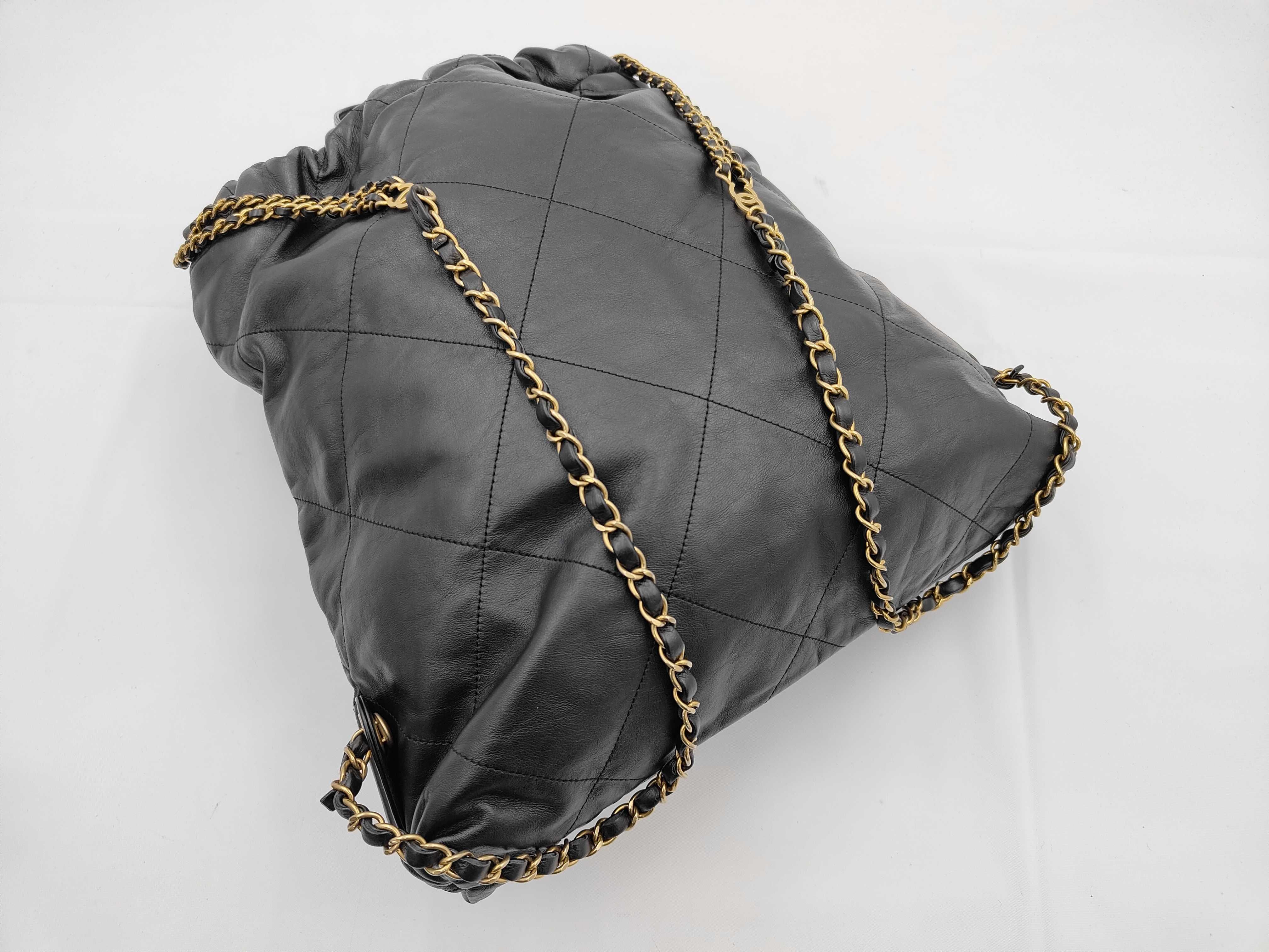 CHANEL22 Backpack AS3859 Black Calfskin Gold Hardware L778043J Rucksack — view 3