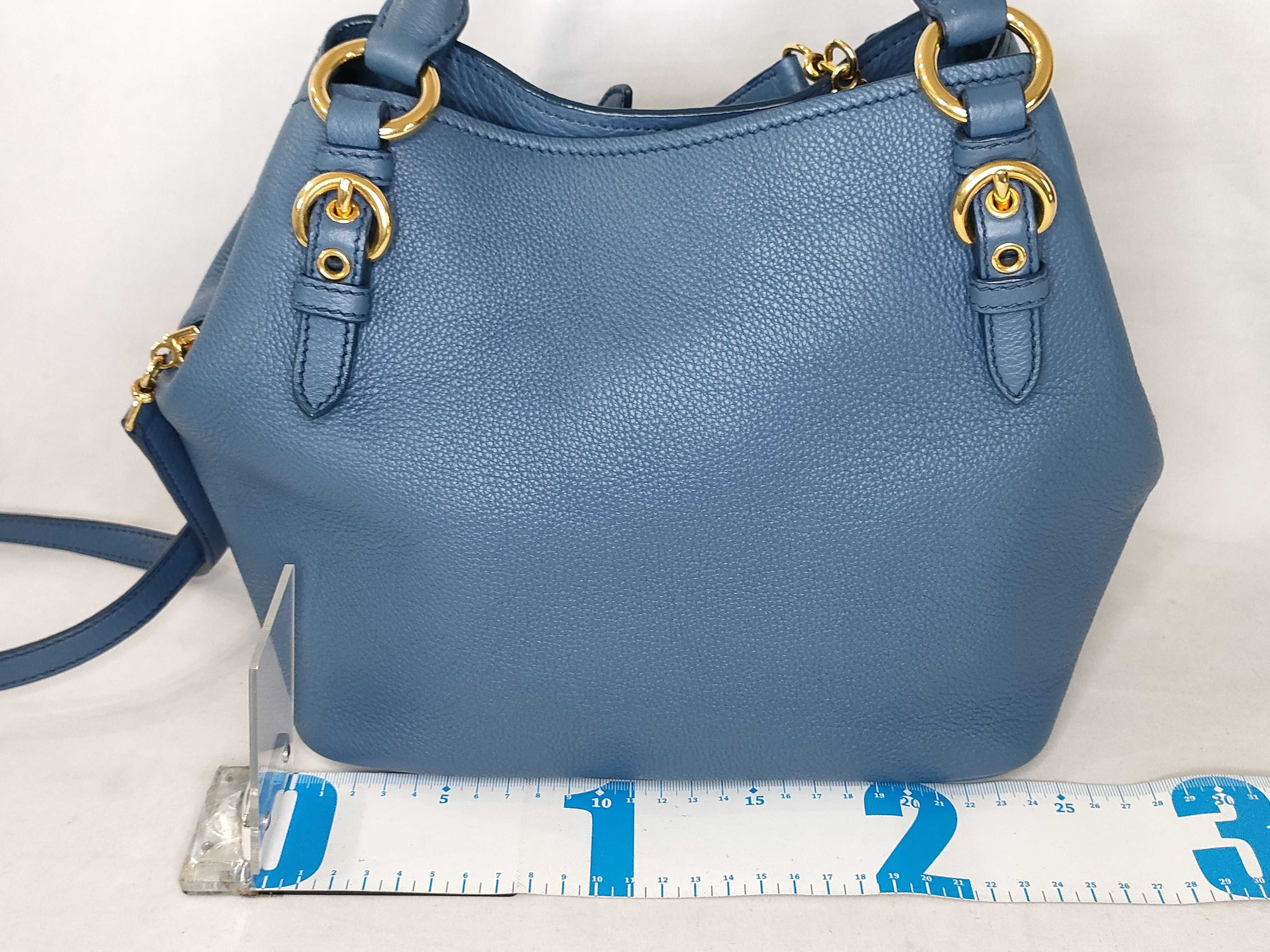 2WAY bag handbag leather 5BE886 blue handbag — view 2