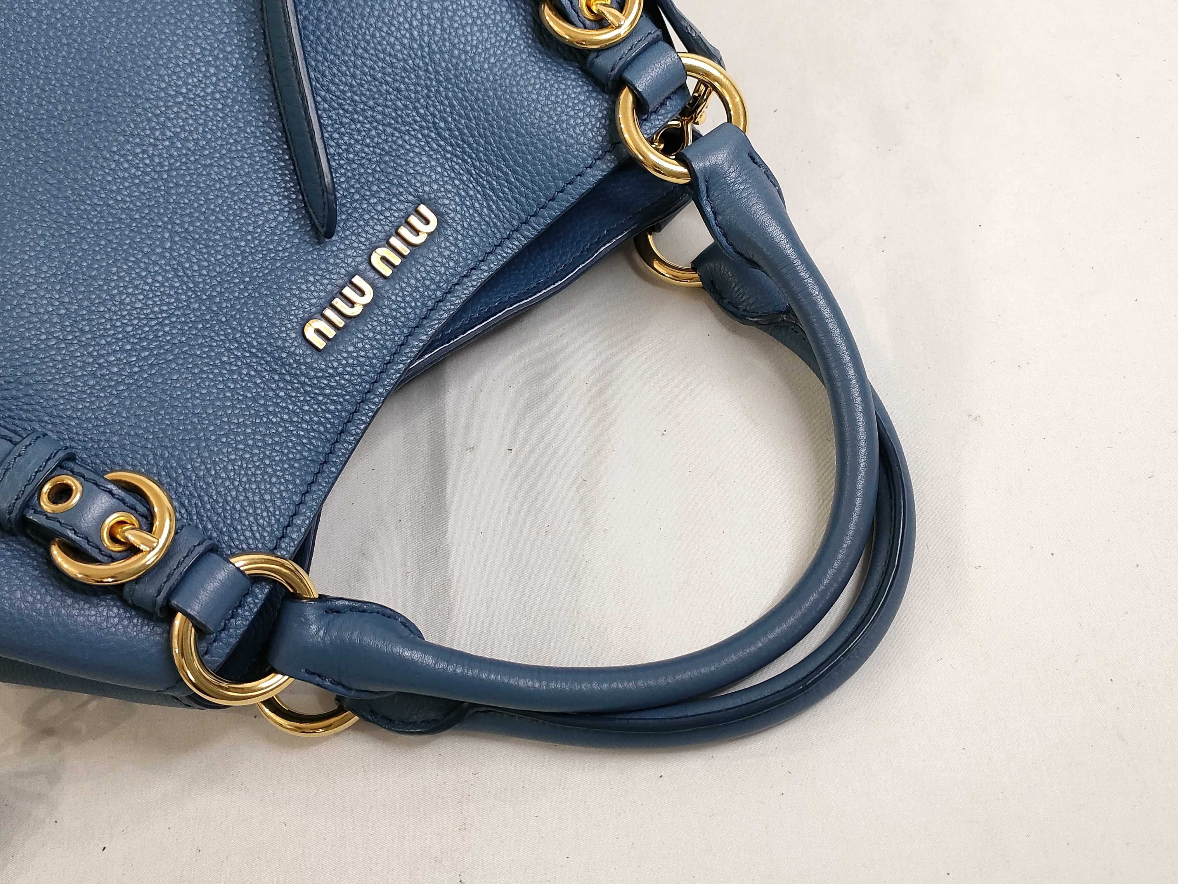 2WAY bag handbag leather 5BE886 blue handbag — view 3