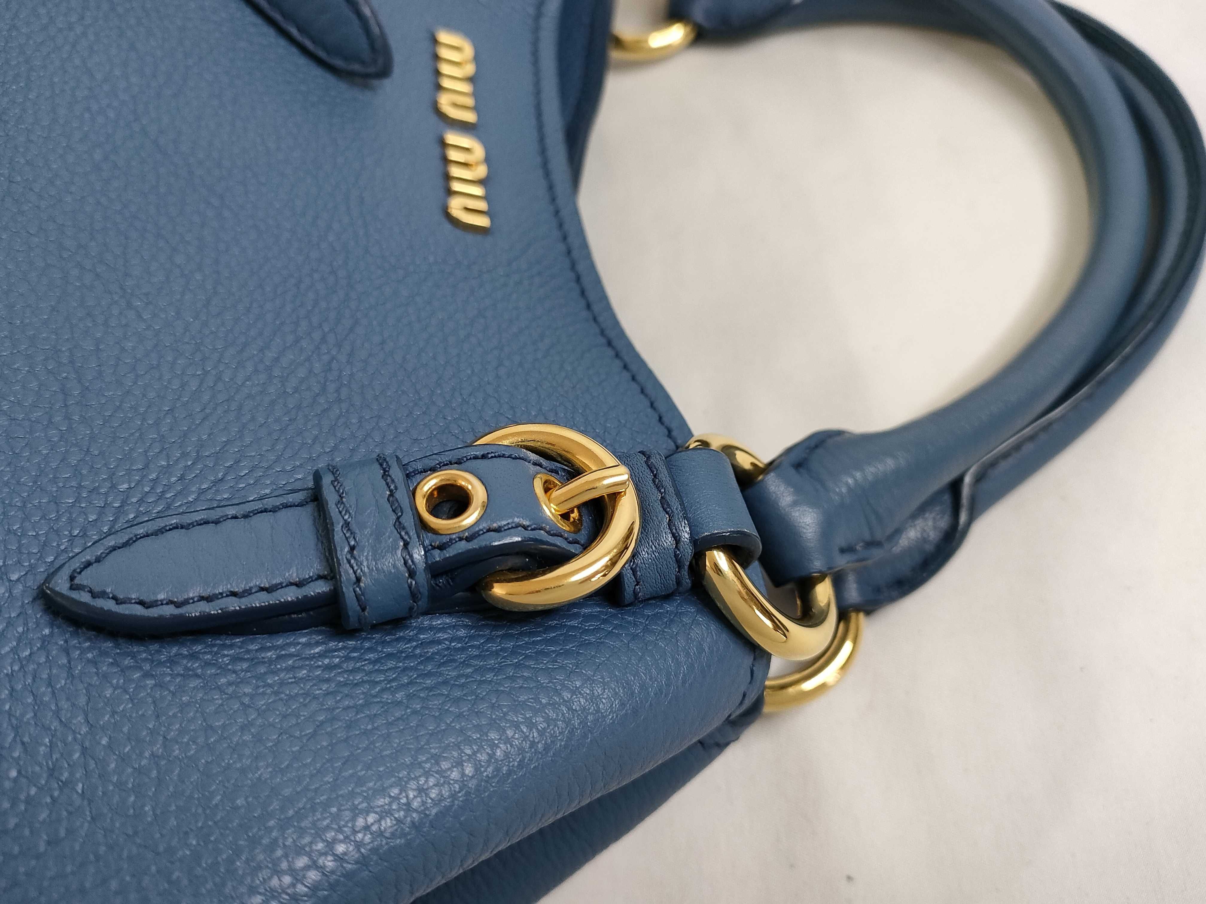 2WAY bag handbag leather 5BE886 blue handbag — view 5