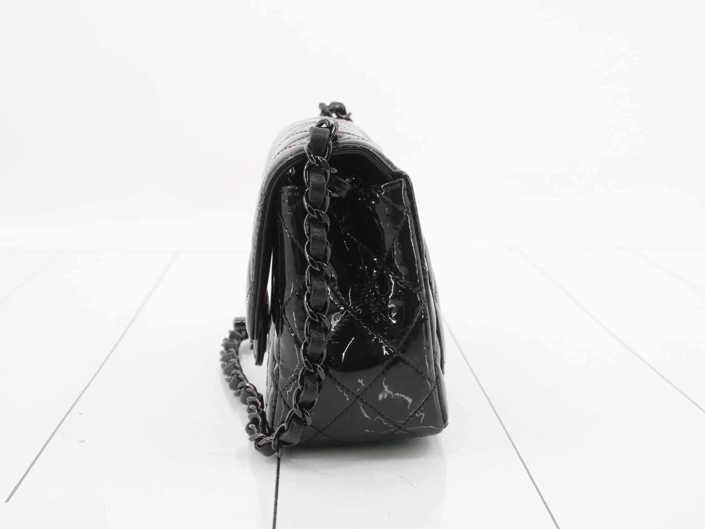 Enamel Matelassé Shoulder Bag — view 3