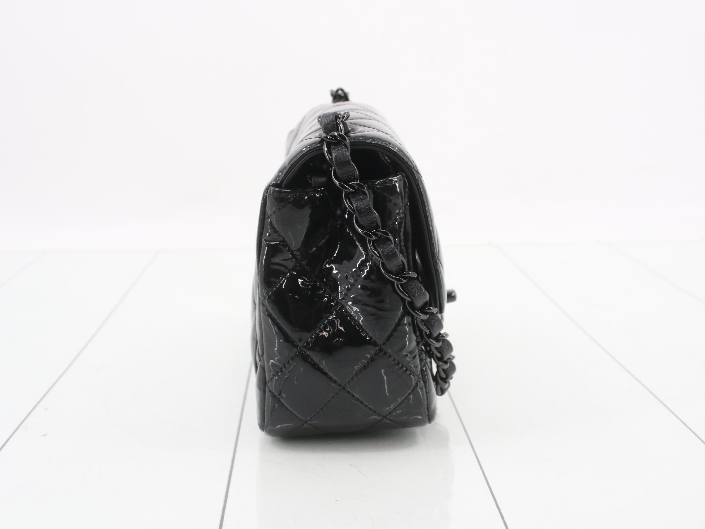 Enamel Matelassé Shoulder Bag — view 4