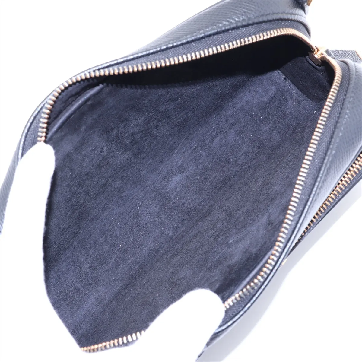 Calo Double Pouch Leather Shoulder Bag Black — view 6