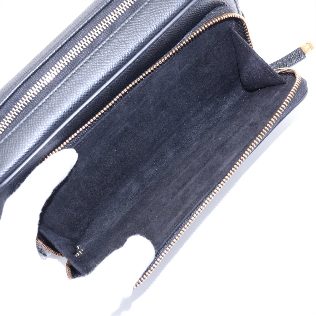 Calo Double Pouch Leather Shoulder Bag Black — view 7