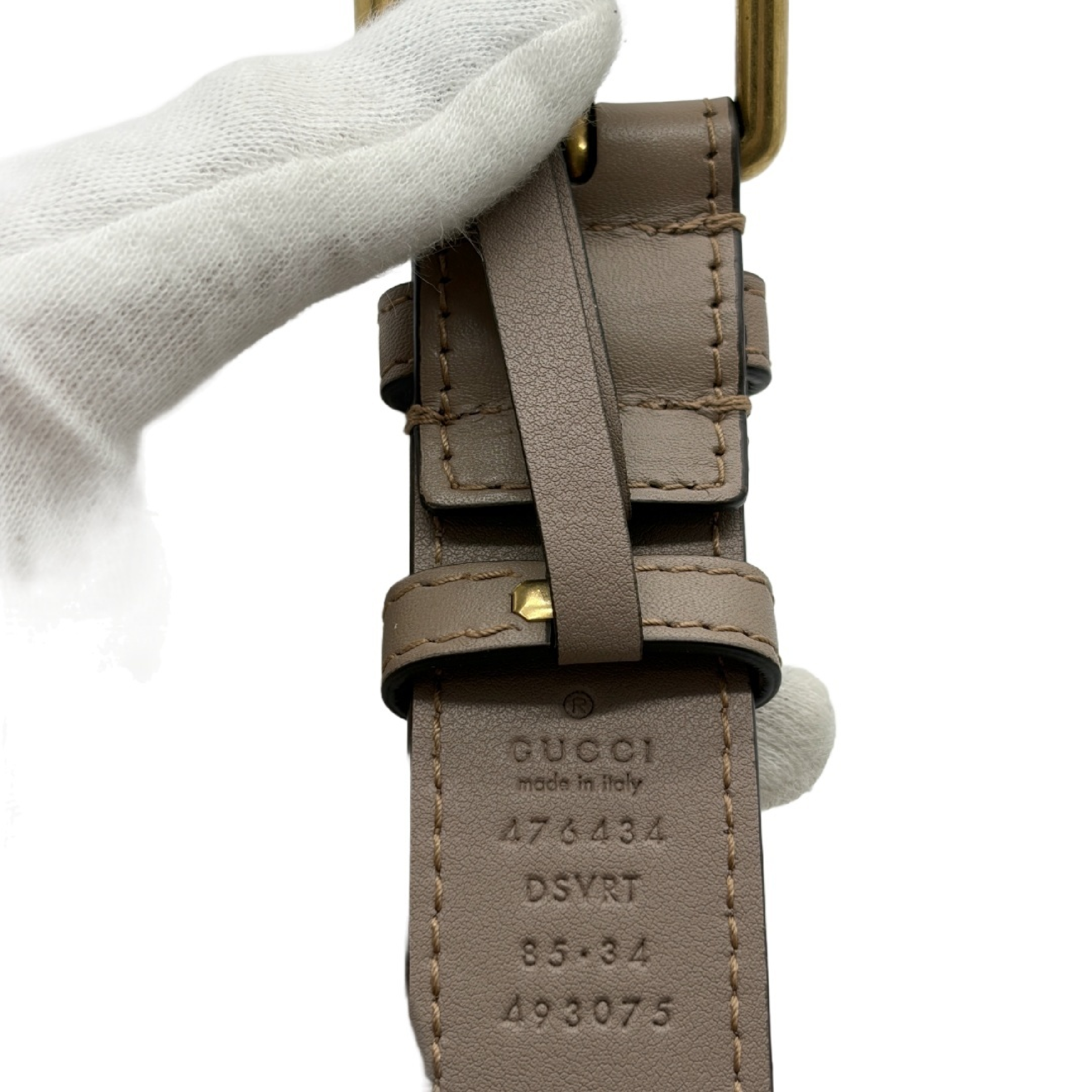 GG Marmont Matelassé Belt Bag Waist Bag Leather Beige Double G Shoulder Bag — view 10