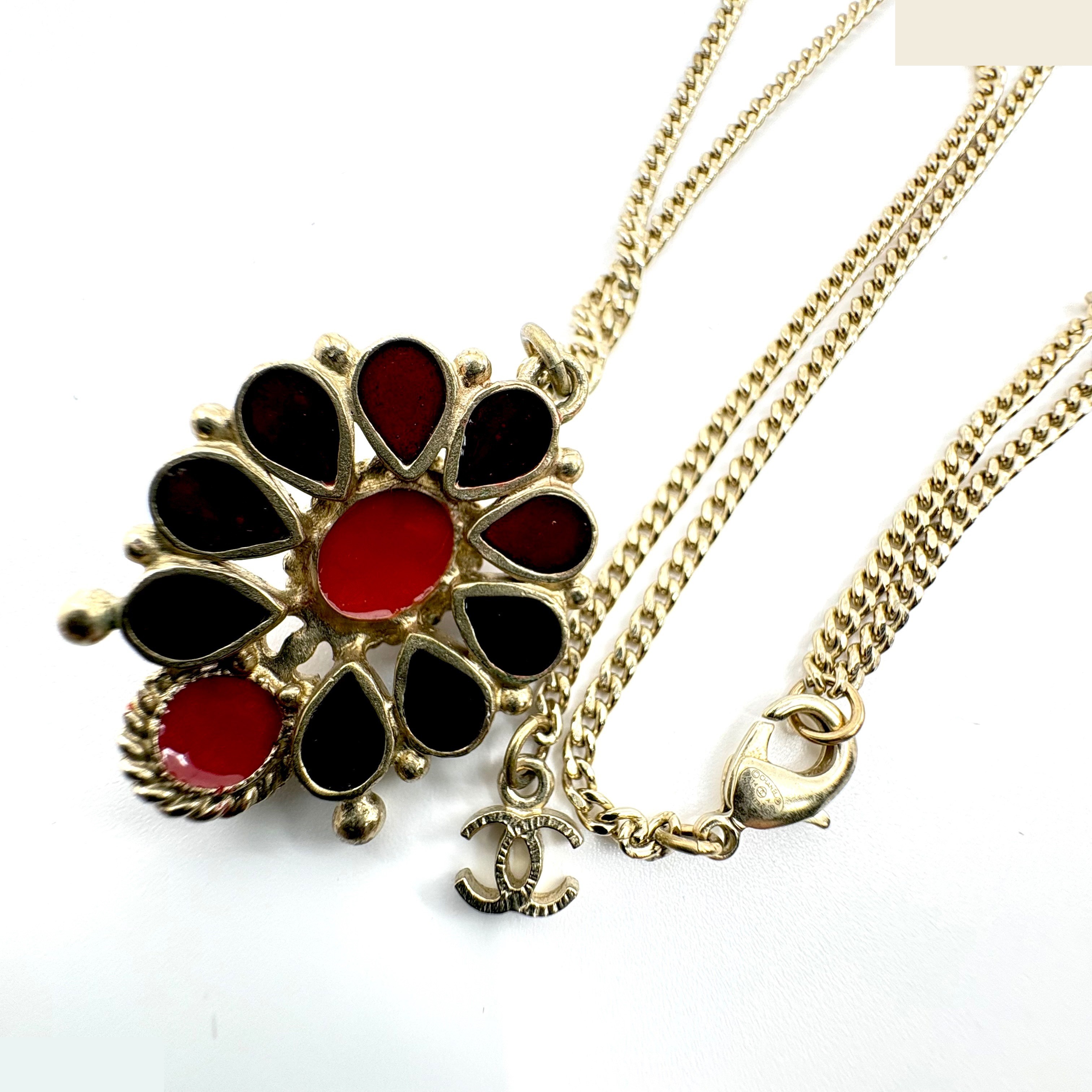 Colored gemstone Coco Mark (precious metal) necklace pendant, chain approximately 60cm — view 3